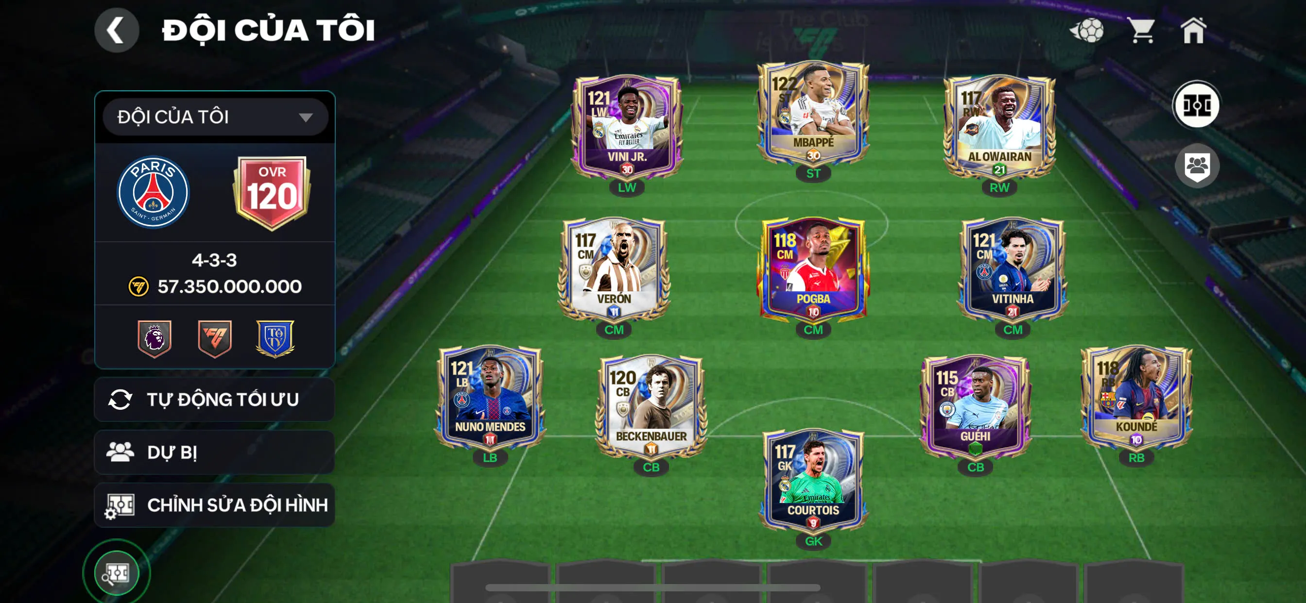 OVR 120,.Mp3 + Sko + Vini + pogba và nhiều cầu thủ ngon cho ae đá,...Còn nv nhận 20k ruby.