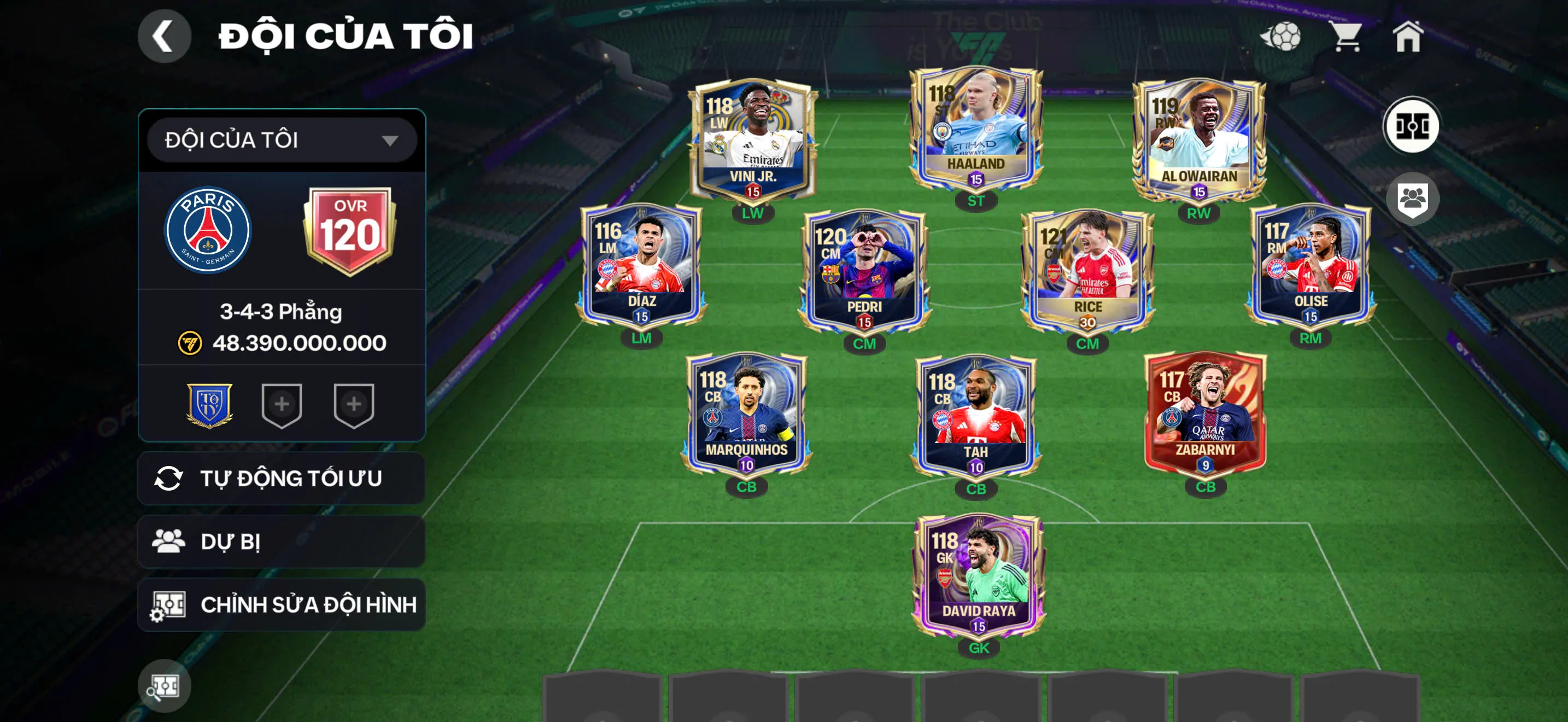 OVR 120,..Haaland + Al wa + Rice,...nhiều cầu thủ ngon cho ae chơi,...Còn nv nhận 20k ruby,...