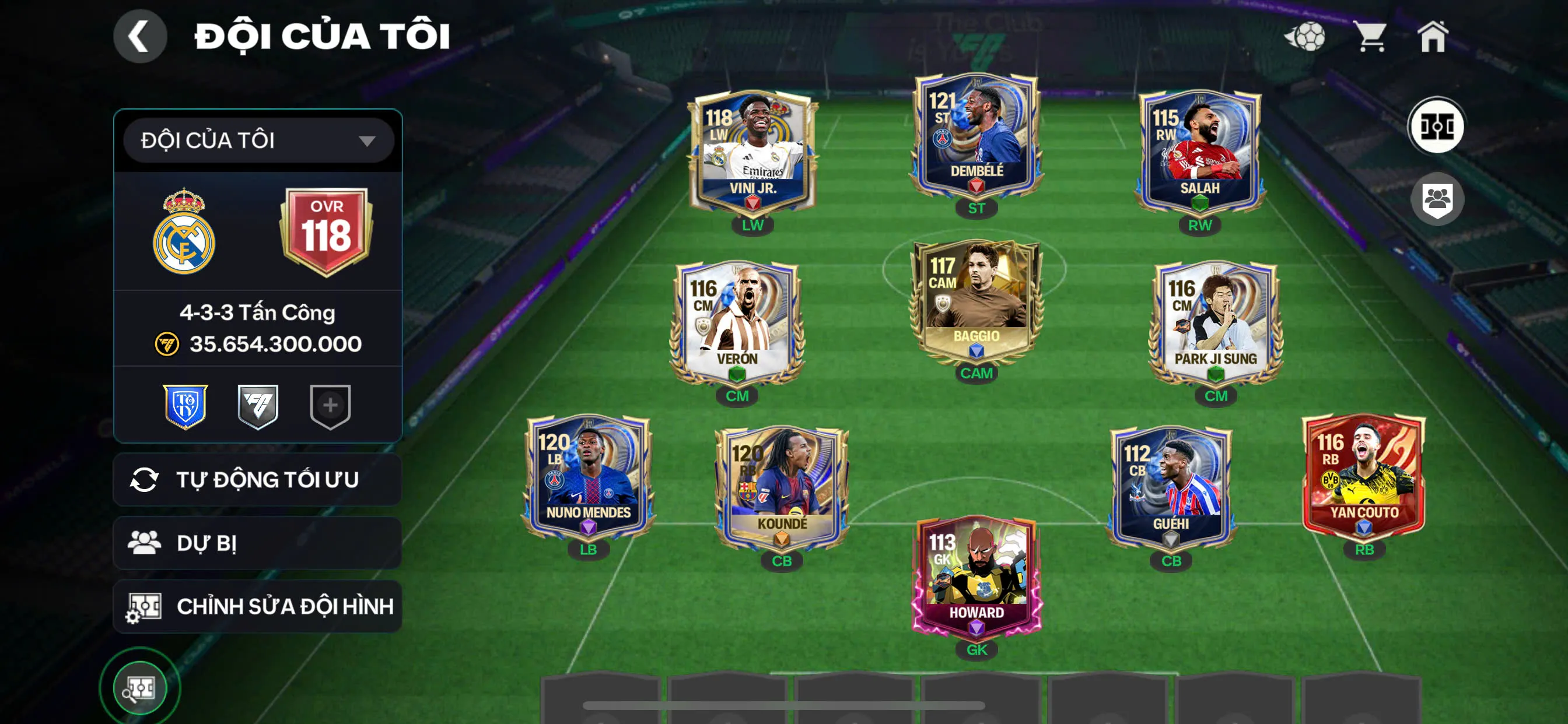 OVR 118, DEM + Vini , đủ cầu thủ cho ae chơi,...