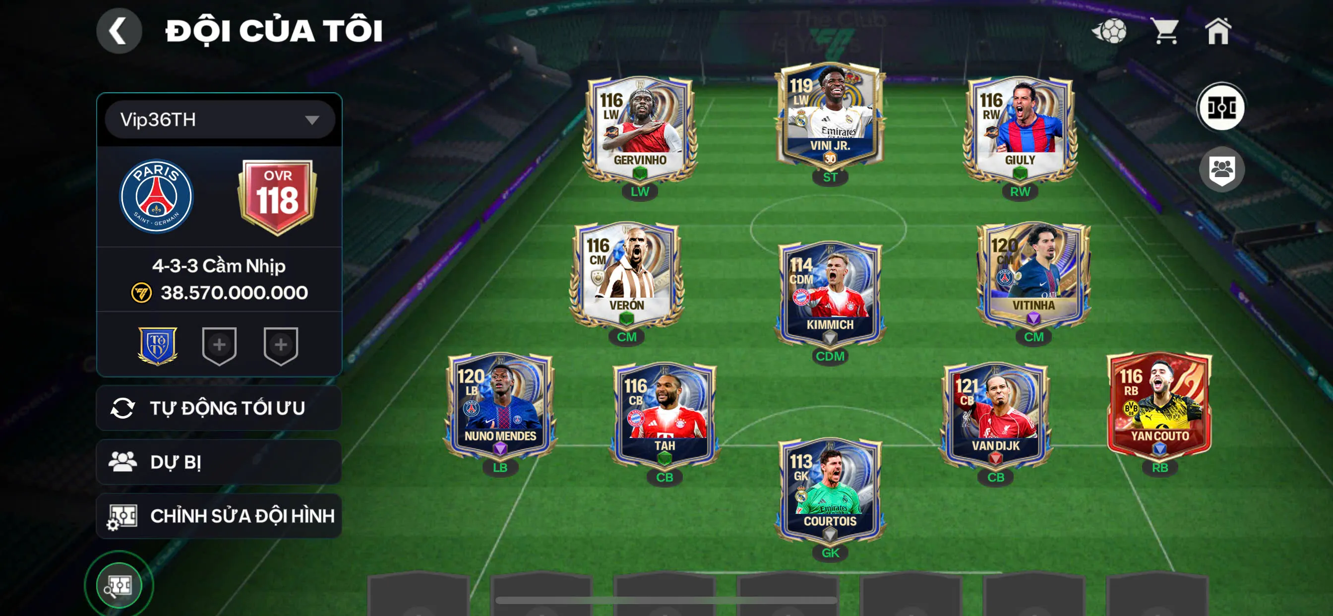 OVR 118,..Vini + Vitinha + Vandic ,...ĐỦ cầu thủ cho ae chơi.