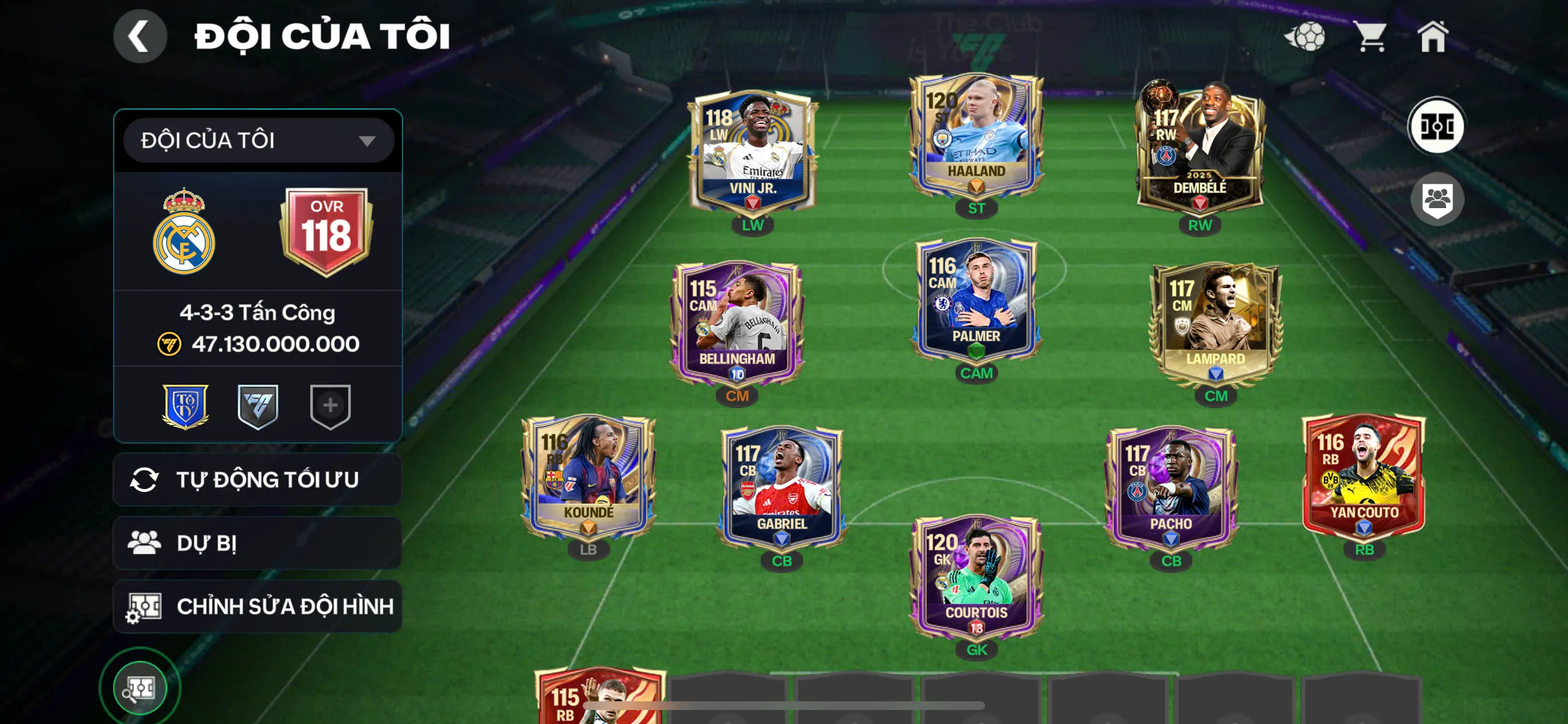 OVR 118. Halland + belinham + Dem + Nhiều cầu thủ ngon cho ae chơi,...