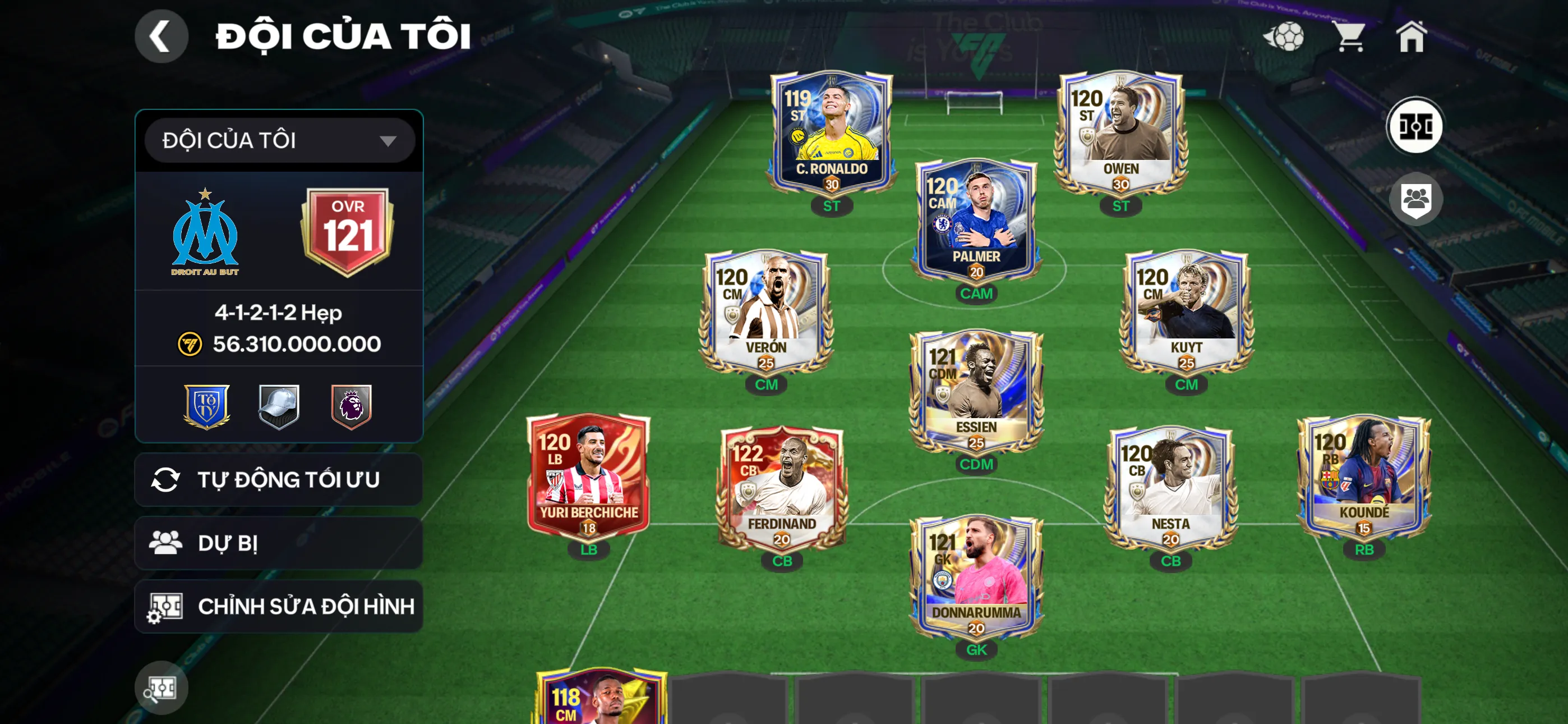 Ovr121 Đội hình siêu vip Nâng max hết cthu đá siêu ngon , dư nhiều tài nguyên