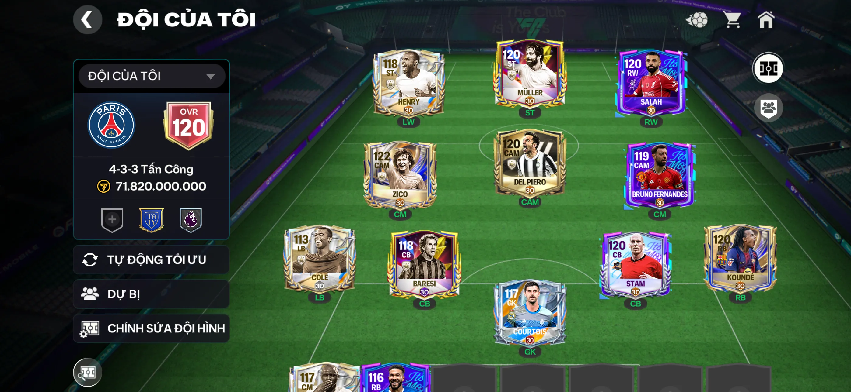 Ovr 120 Đội hình siêu đẹp công thủ ngon , dư nhiều tài nguyên