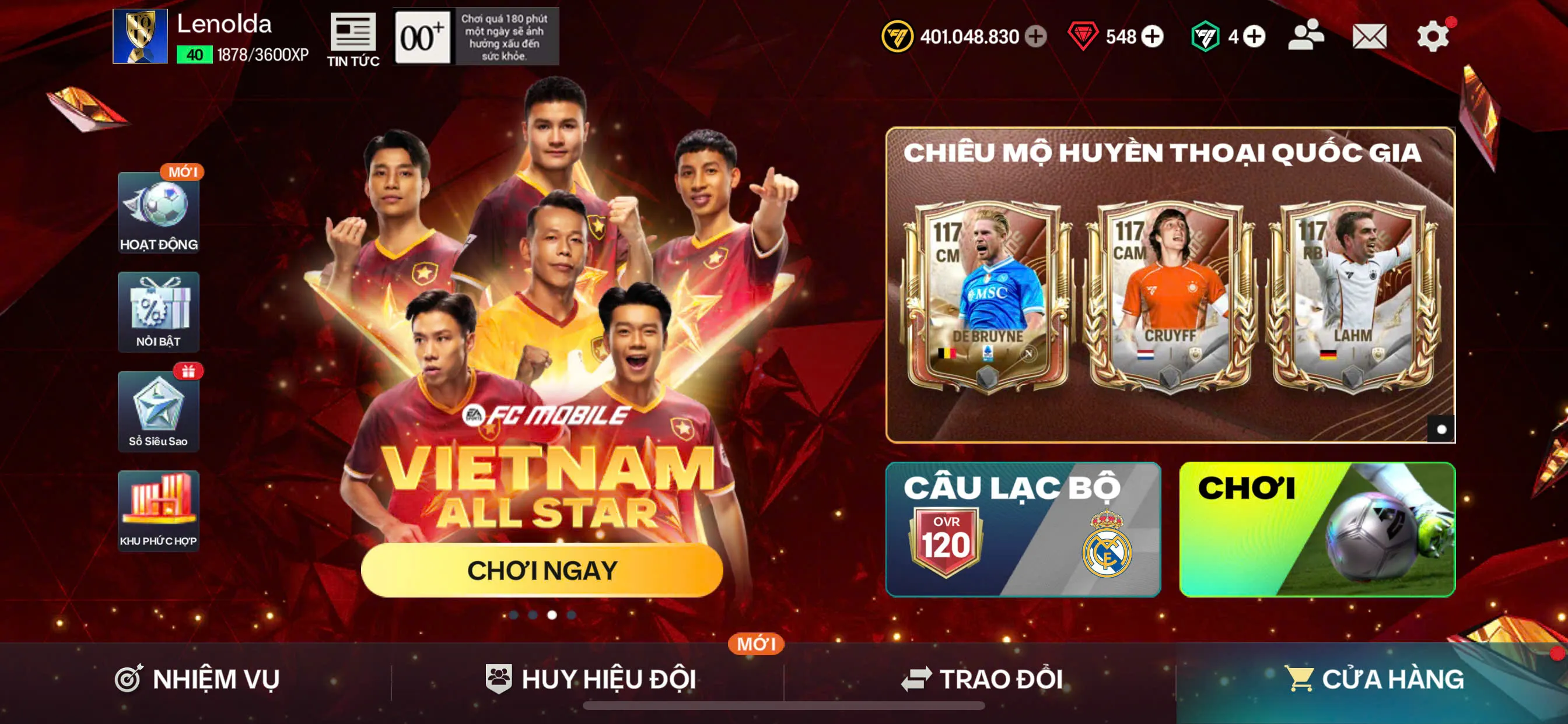 OVR 120,..Gullit + Cr7 + belinham + Zico ,..nhiều cầu thủ ngon cho ae...DƯ 400tr coin