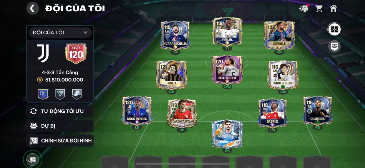 OVR 120,..DEM + Belinham + Pirlo ,...nhiều cầu thủ ngon cho ae chơi.