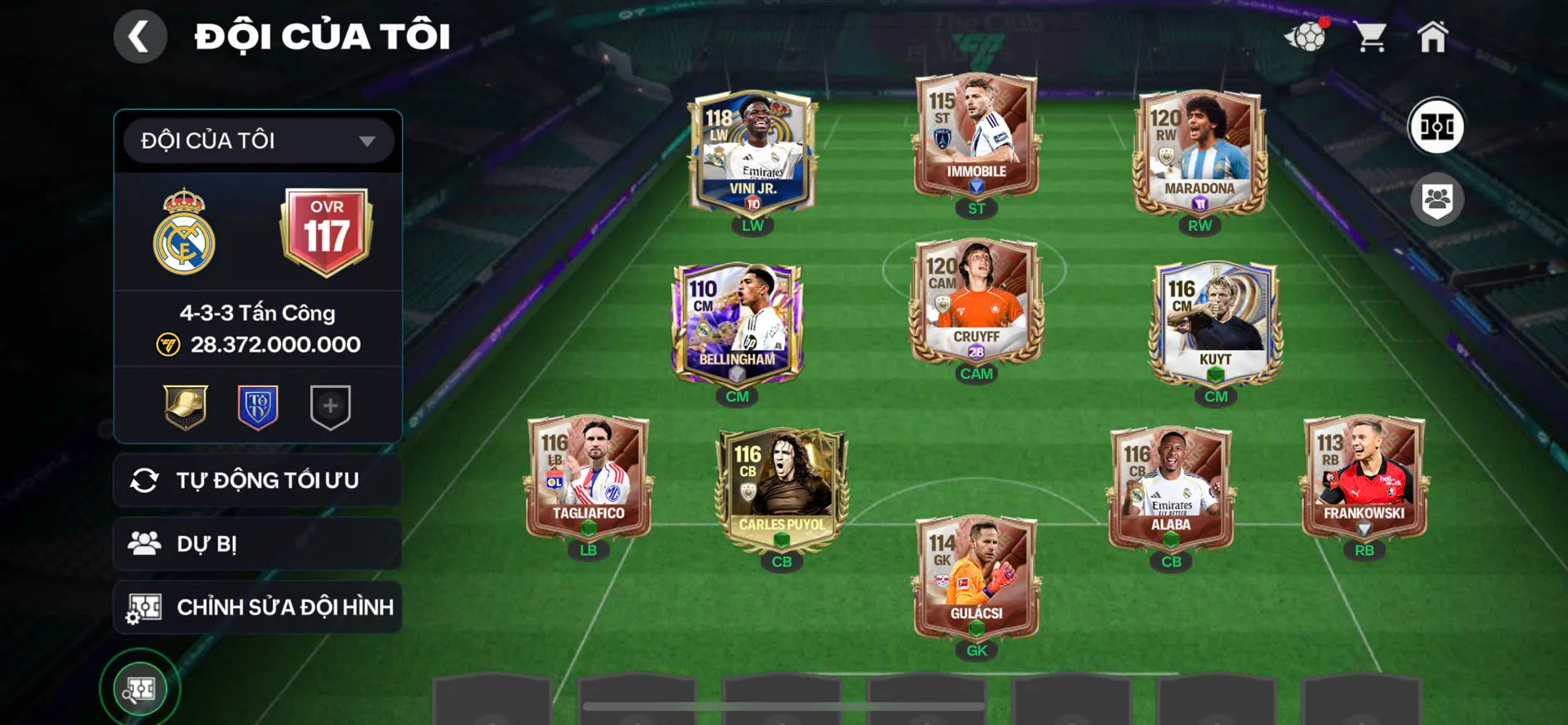 Cruyff + Maradona + nhiều cầu thủ ngon,..Còn nv nhận 20k ruby.