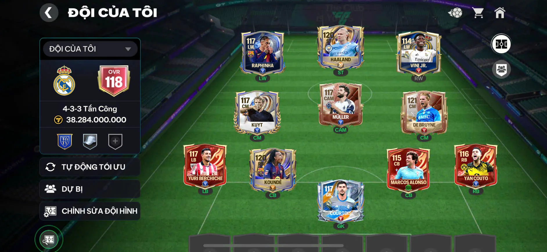 OVR 118,..brune + haaland + nhiều cầu thủ ngon,...