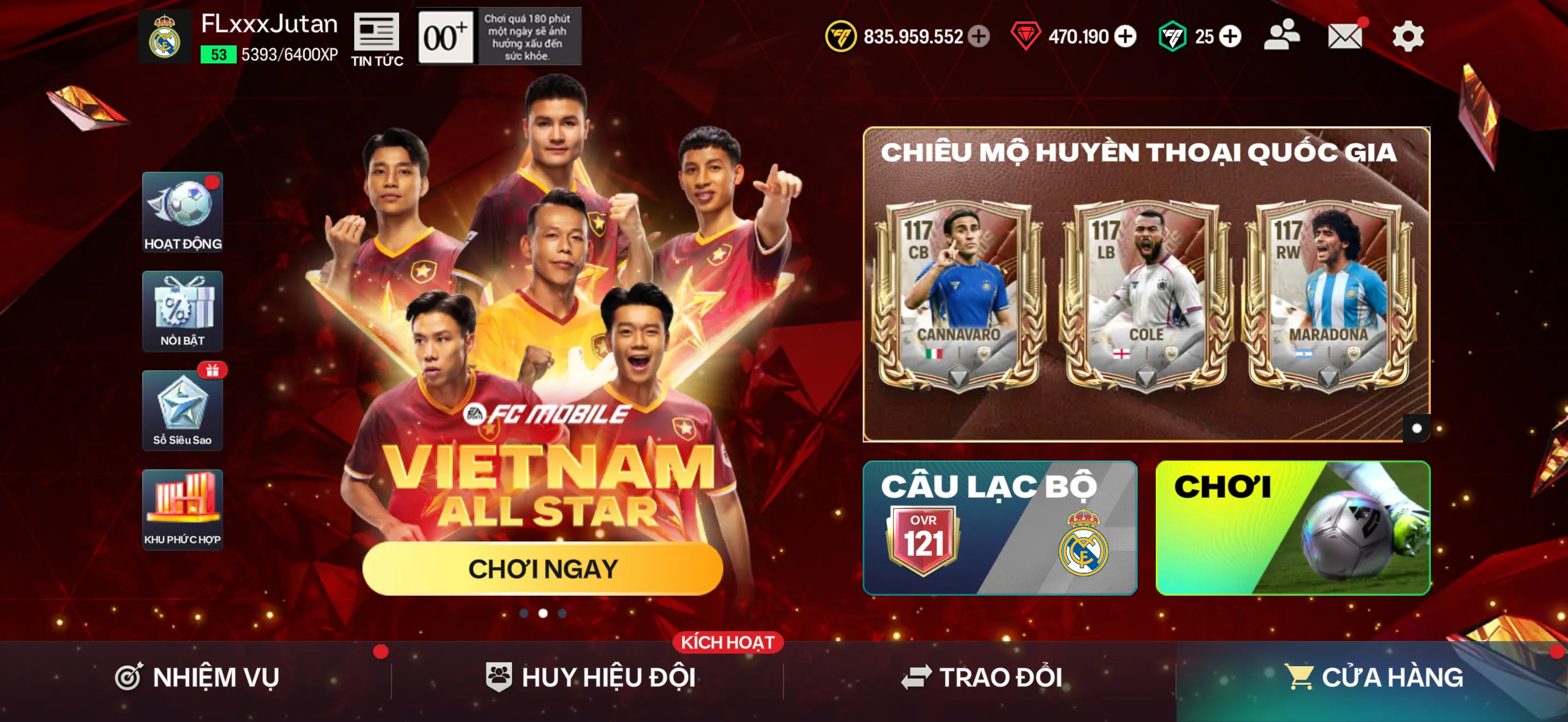 TOP SEVER RUBY 470k ,..OVR 121,…Dư 900 mảnh hà lan.