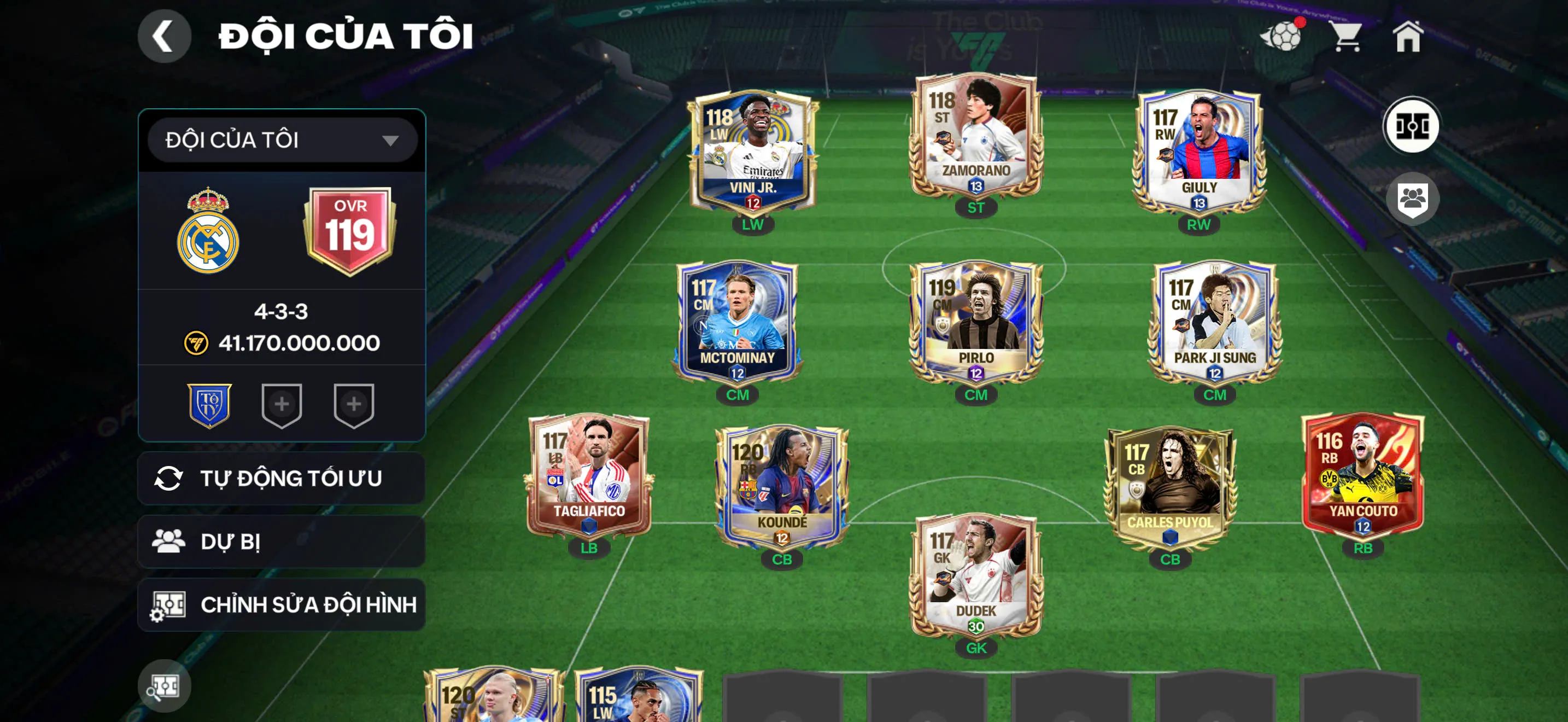 OVR 119,...Vini + Pirlo + Koude + nhiều càu thủ ngon....