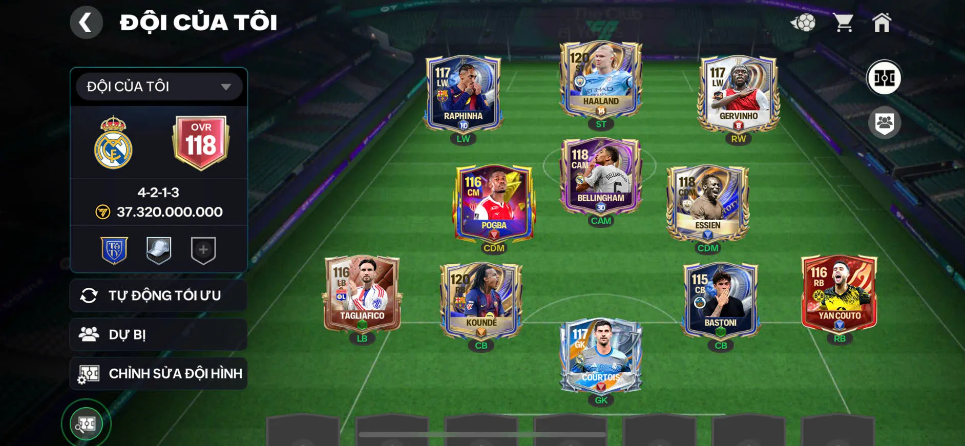 OVR 118,..Belinham + Essi + Haaland + koude ,..nhiều cầu thủ cho ae chơi.