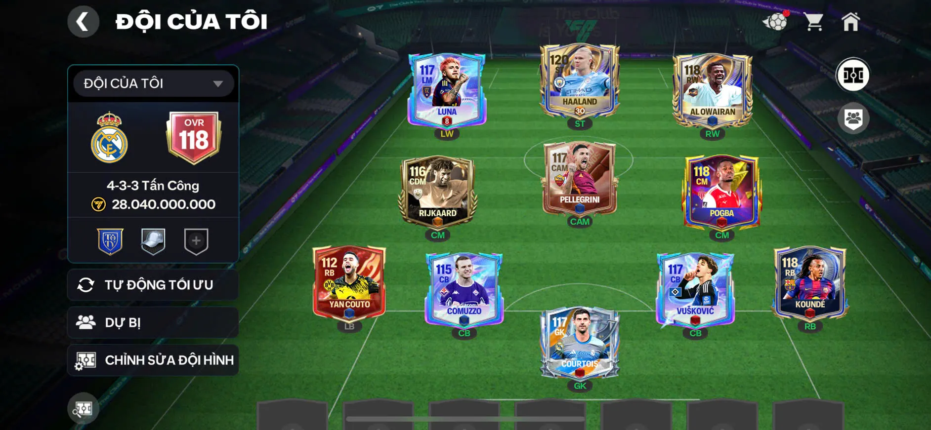 OVR 118,..Haaland + Al oww ,đủ cầu thủ cho ae chơi.