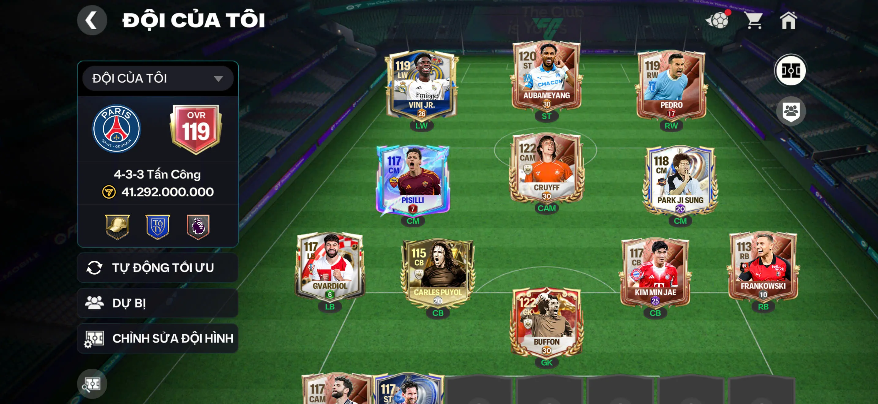 OVR 119,..Cruyff + buffo + nhiều cầu thủ ngon,..