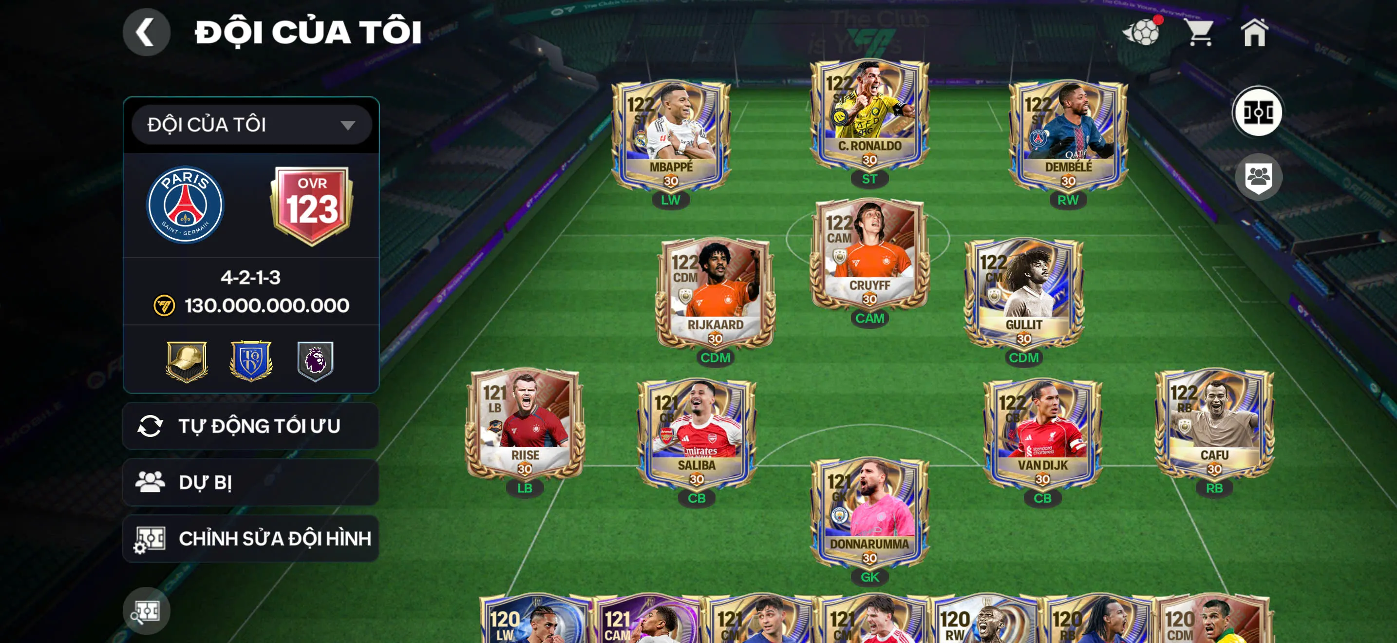 OVR 123,..CR7 + Mp3 + DEM + Cruyff + nhiều cầu thủ ngon,..nhiều tài nguyên cho ae chơi.