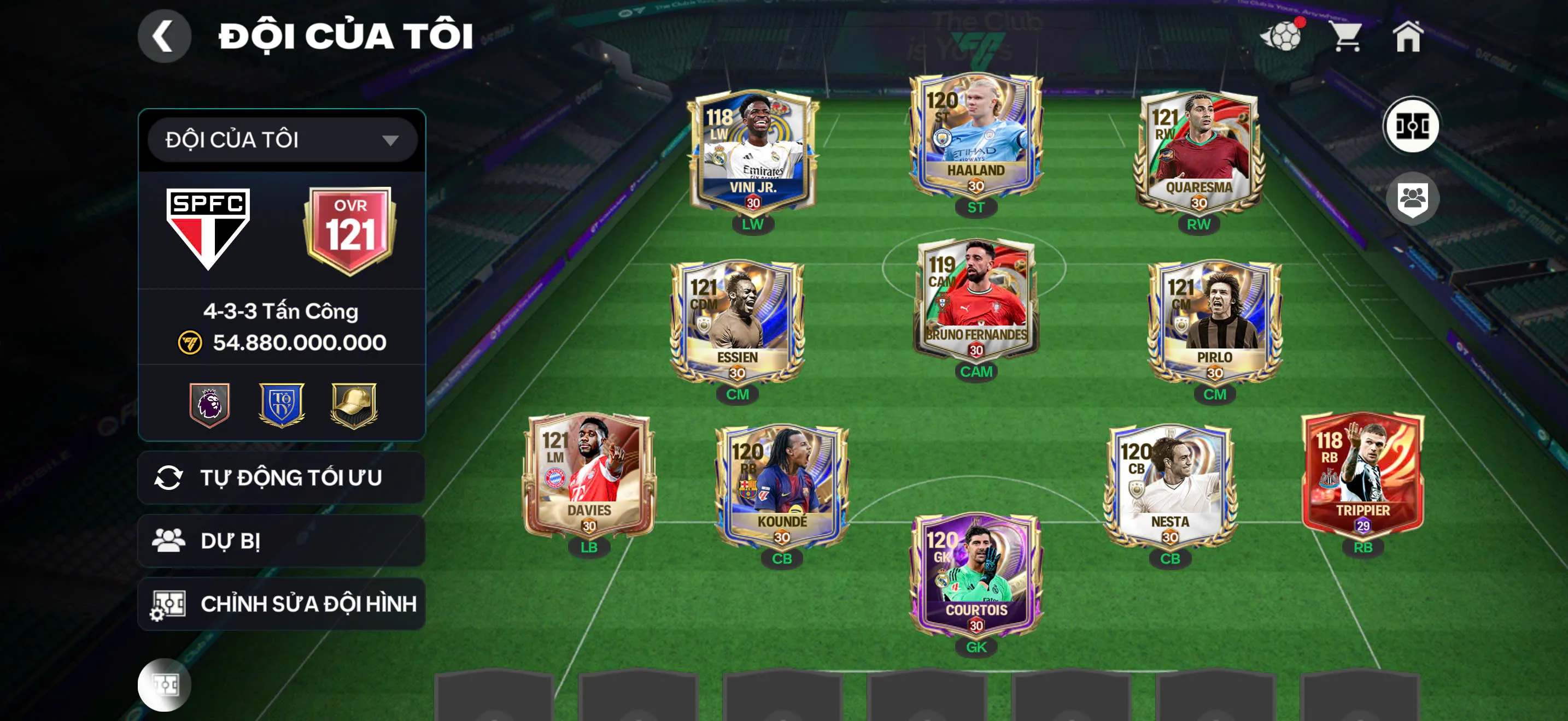 OVR 121,..Halaand + Essi + pirlo Nhiều cầu thủ cho ae chơi,...Rank cao.