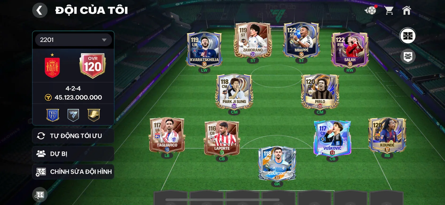 OVR 120,…Mp3 + Pirlo + salahh + nhiều cầu thủ ngon cho ae chơi.