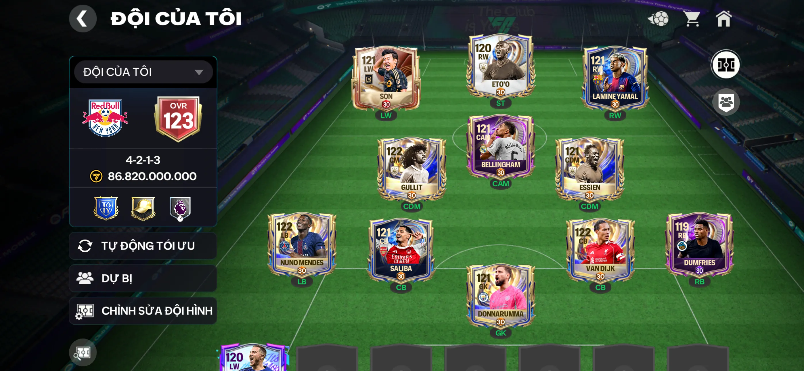 Ovr 123 4 cthu 117+ nhiều utt Đội hình siêu đẹp , dư 200 hhth