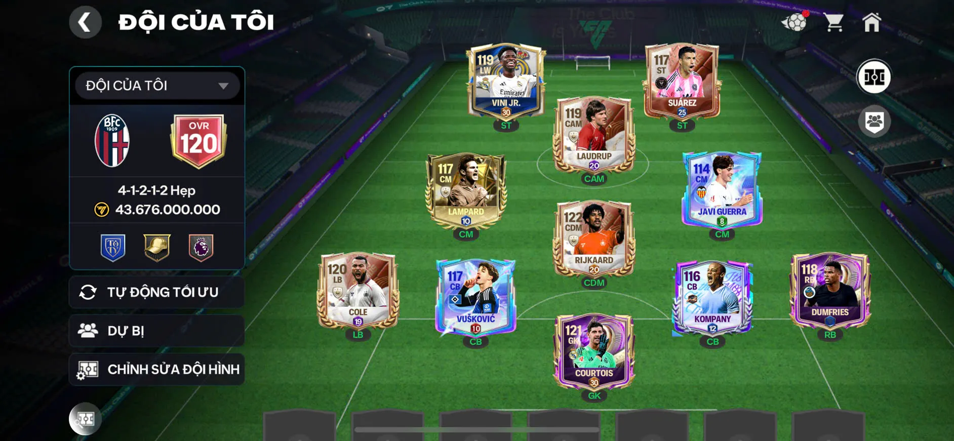 OVR 120,..Vini + Cole + Dum + cuto,...Còn nv nhận 20k ruby.