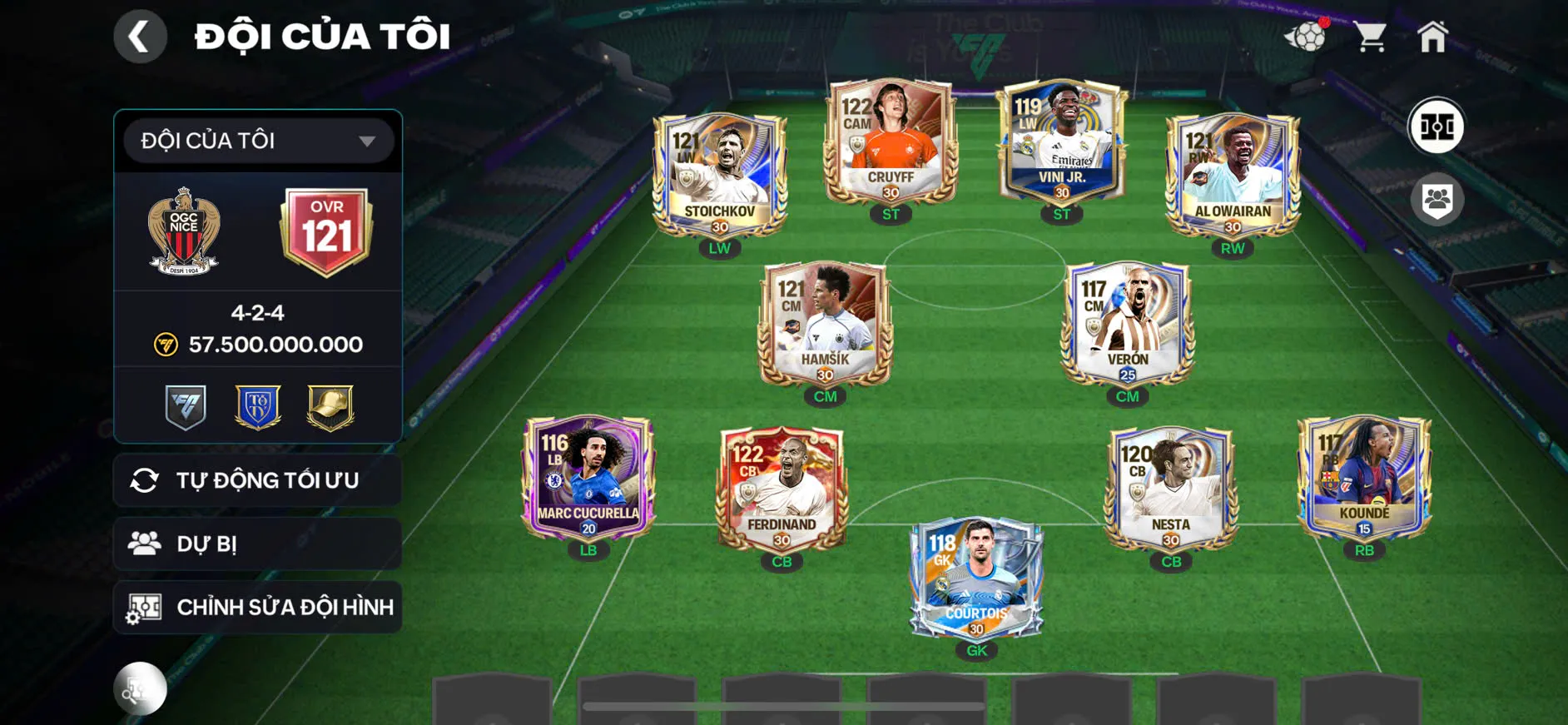 OVR 121,...Cruyff + Vini + Al ow + Sko + nhiều cầu thủ ngon cho ae chơi,...