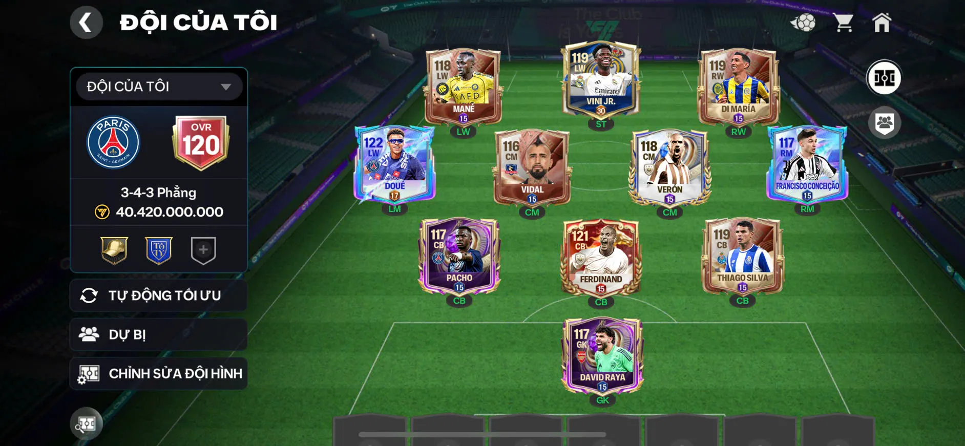 OVR 120,...Vini + 115 , 116 cho ae chơi,...