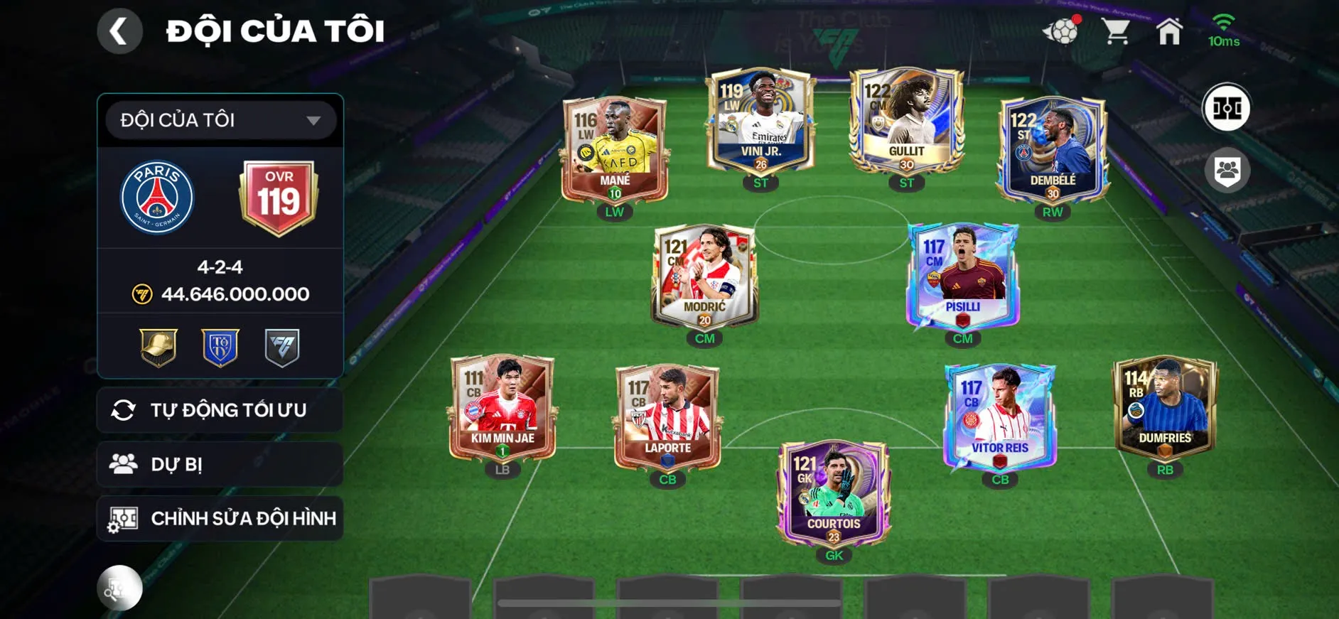 OVR 119,…Gullit + Dem + Vini + Cuto,…Nhiều cầu thủ ngon cho ae chơi