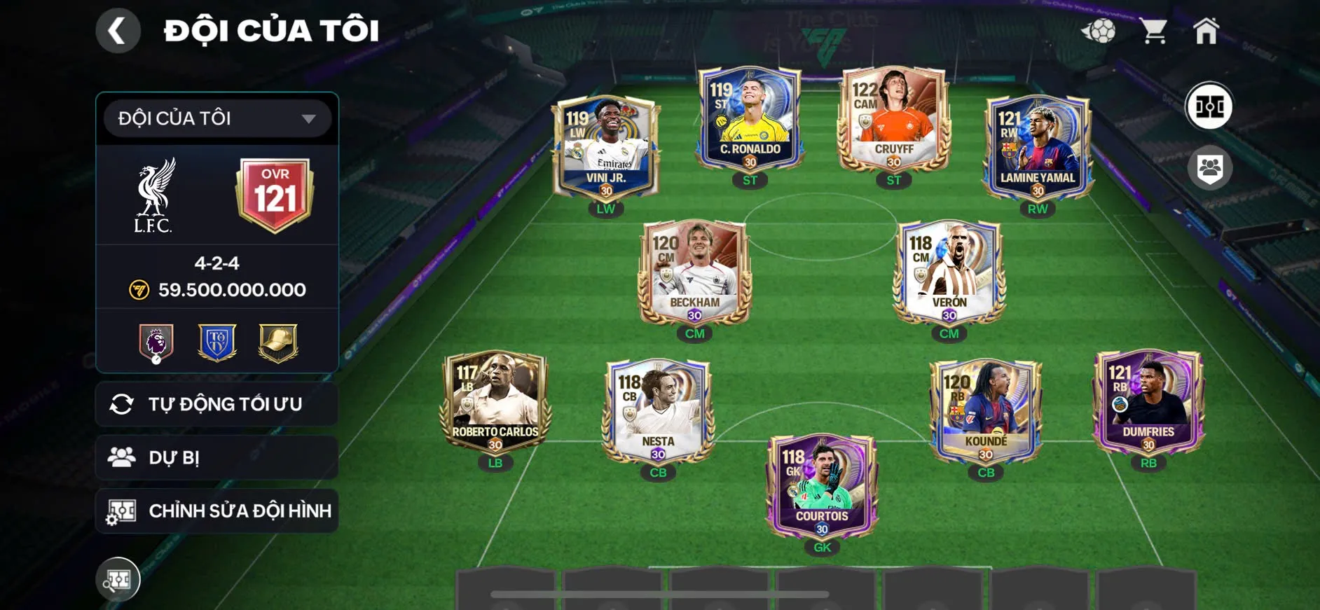OVR 121,…Cruyff + Cr7 + Messi + Beckham + yamal ,…Nhiều cầu thủ ngon ,…
