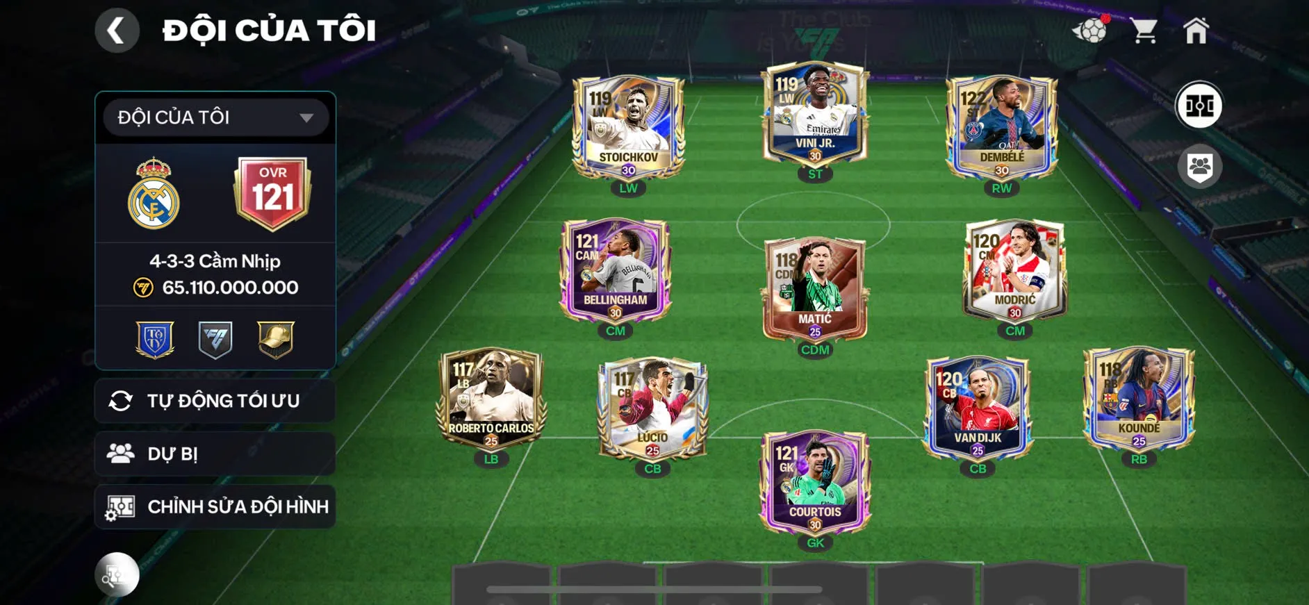 OVR 121,…Dem + Belinham + Sko + vandic , đủ cầu thủ chi ae chơi.