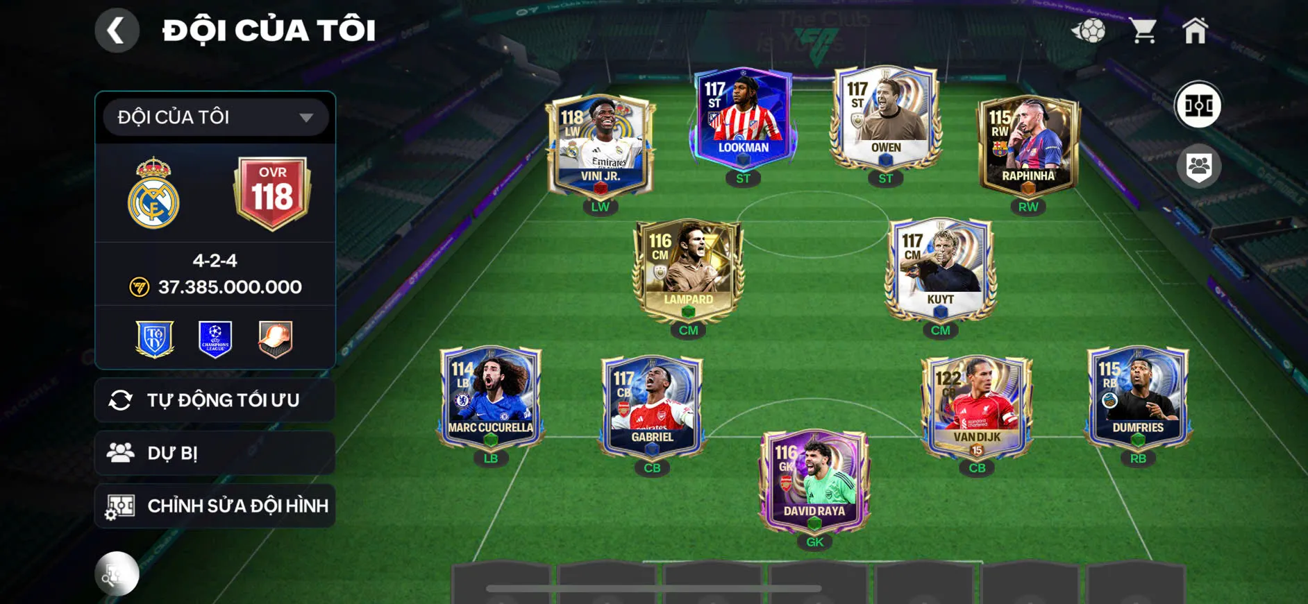 OVR 118,.. Messi + Vandic + Vini + nhiều cầu thủ cho ae chơi...Còn nv nhận 20k ruby.