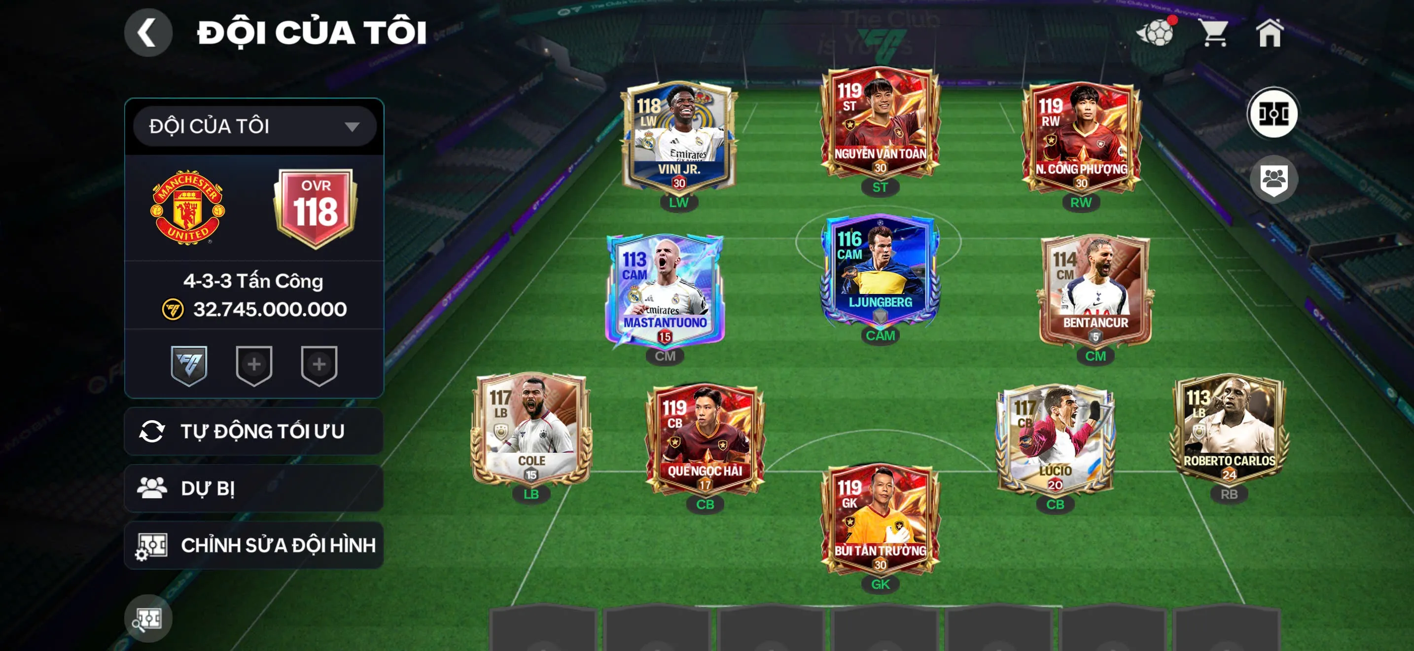 OVR 118,..Acc dư 272k Ruby và đội hình nhìu cầu thủ Việt Nam,..