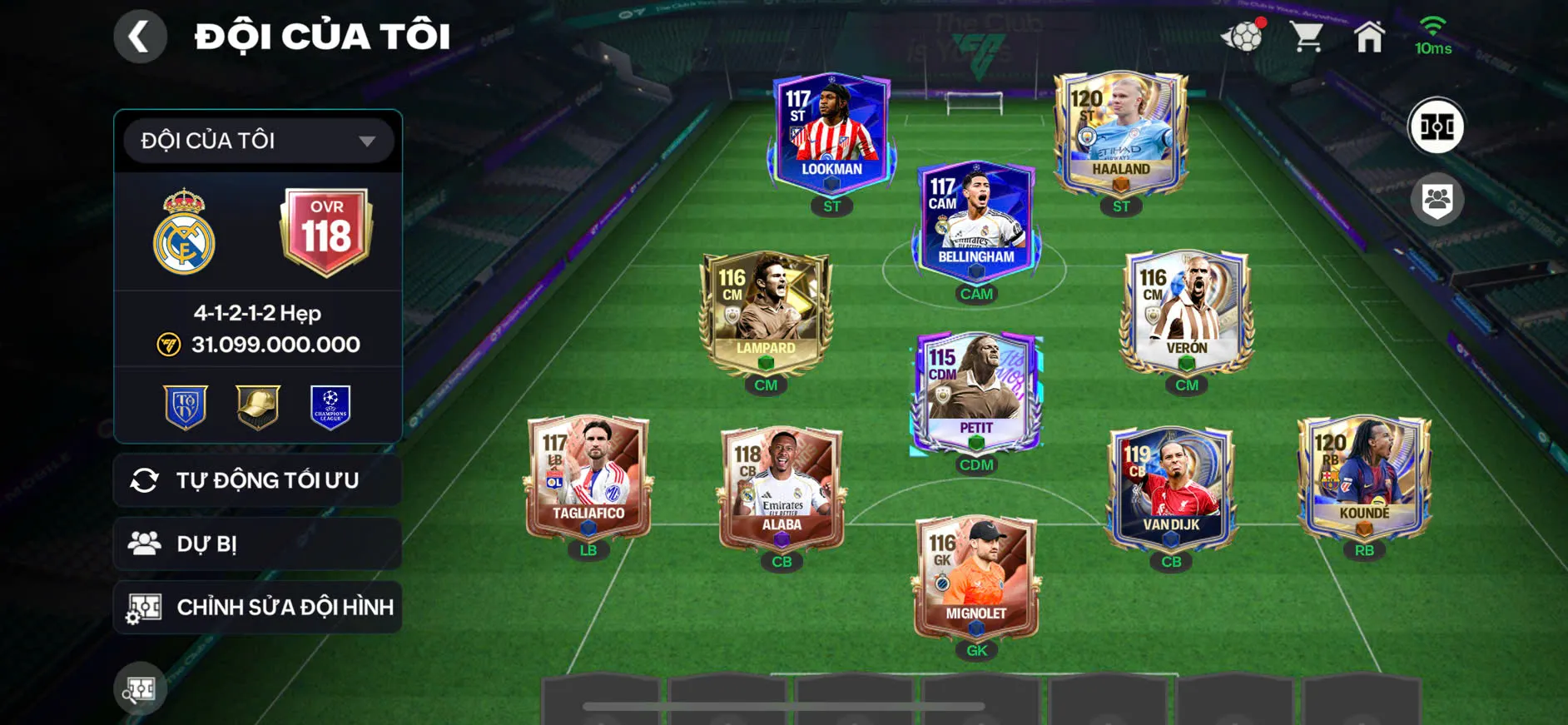 OVR 118,..Haland + Vandic + đủ cầu thủ cho ae chơi,...còn nv nhận 20k ruby