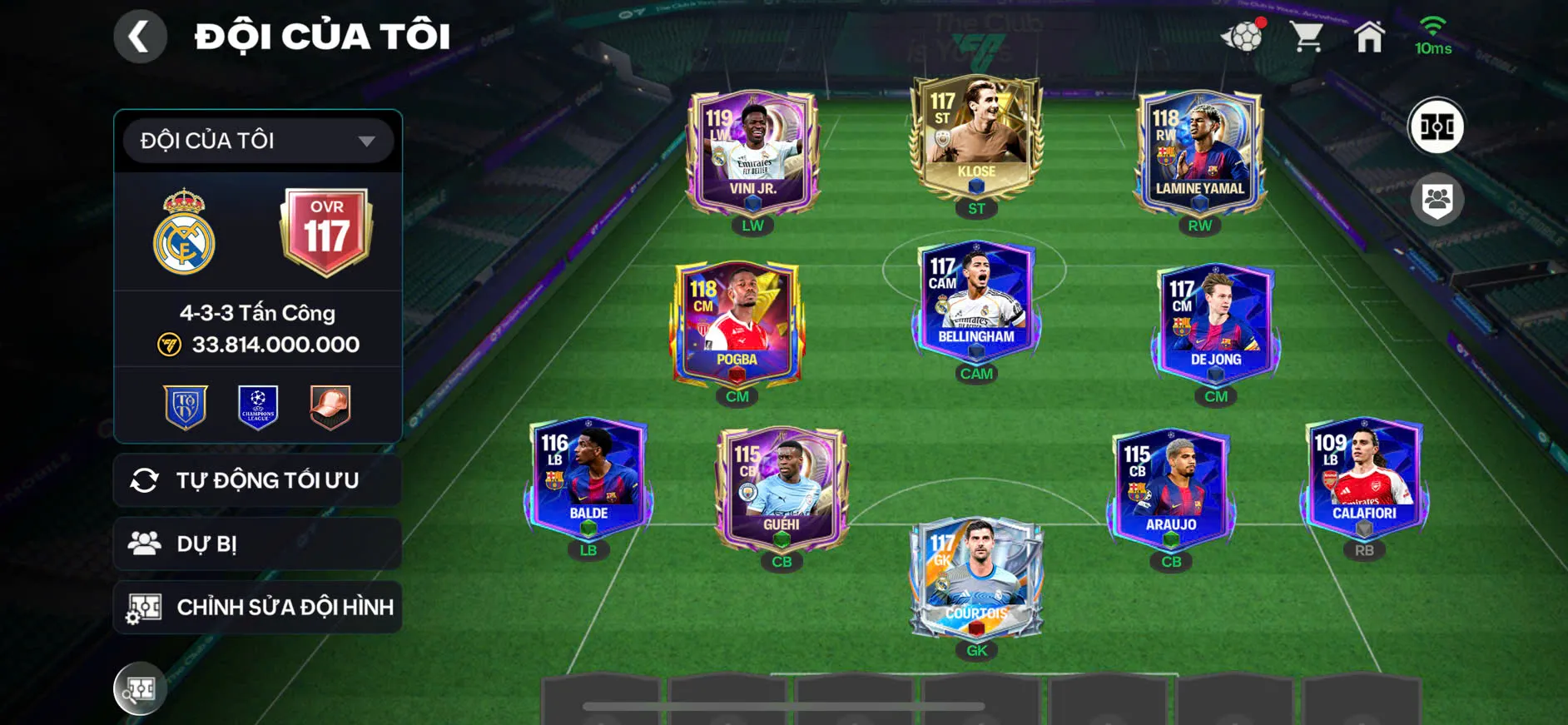 Vini + Yamal + CUto ,..đủ cầu thủ cho ae chơi.
