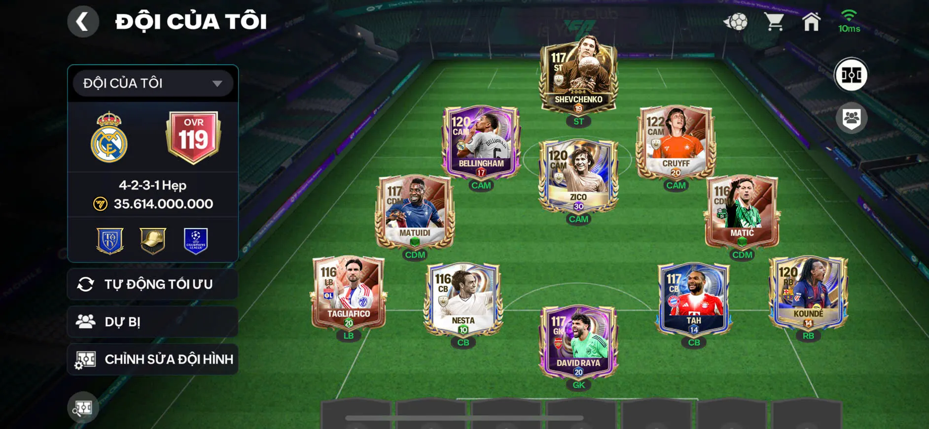 OVR 119,..Belinham + Zico + Cruyff + nhiều cầu thủ ngon,..đã mua sổ đăng nhập,..