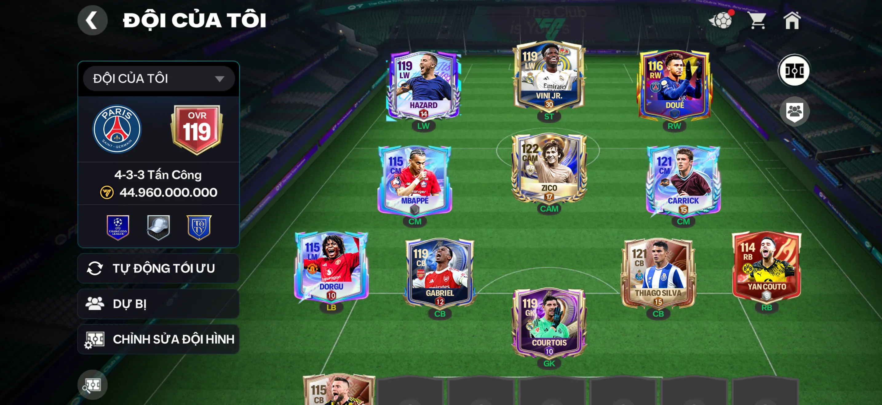OVR 119,..Zico + Silva + hazzad + đủ cầu thủ cho ae chơi