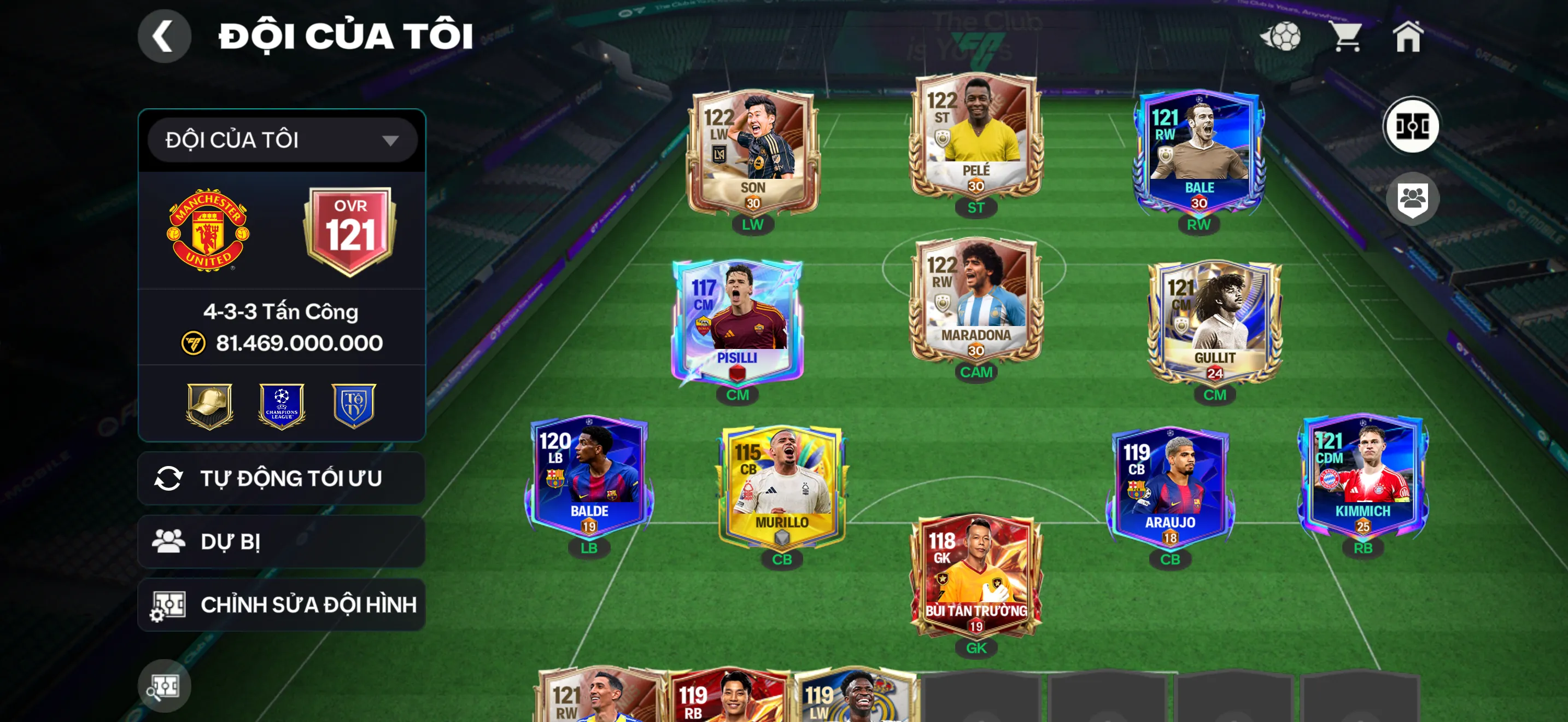 OVR 121,…Pele + Bale + Son + Gullit + Maradona + Nhiều cầu thủ ngon cho ae chơi,…