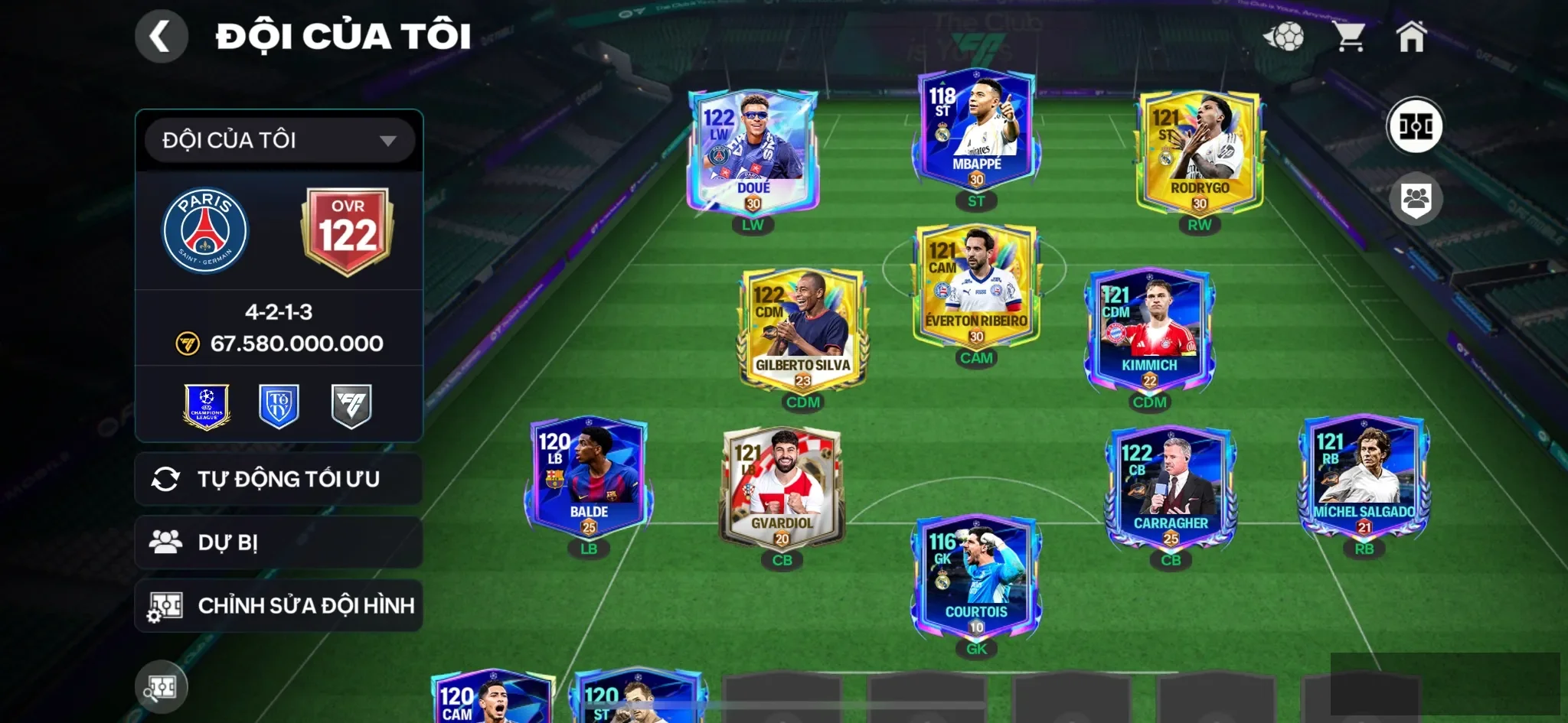 Ovr122 3 cthu 117 Đội hình khung đẹp , dư 700 hhtd, 24 vé phục sinh