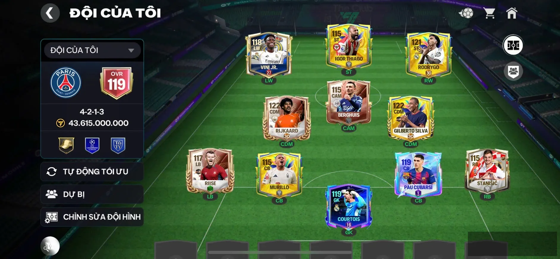 OVR 119,…Vini + Rái cá + Rodygo + Cuto ,…nhiều cầu thủ cho ae chơi