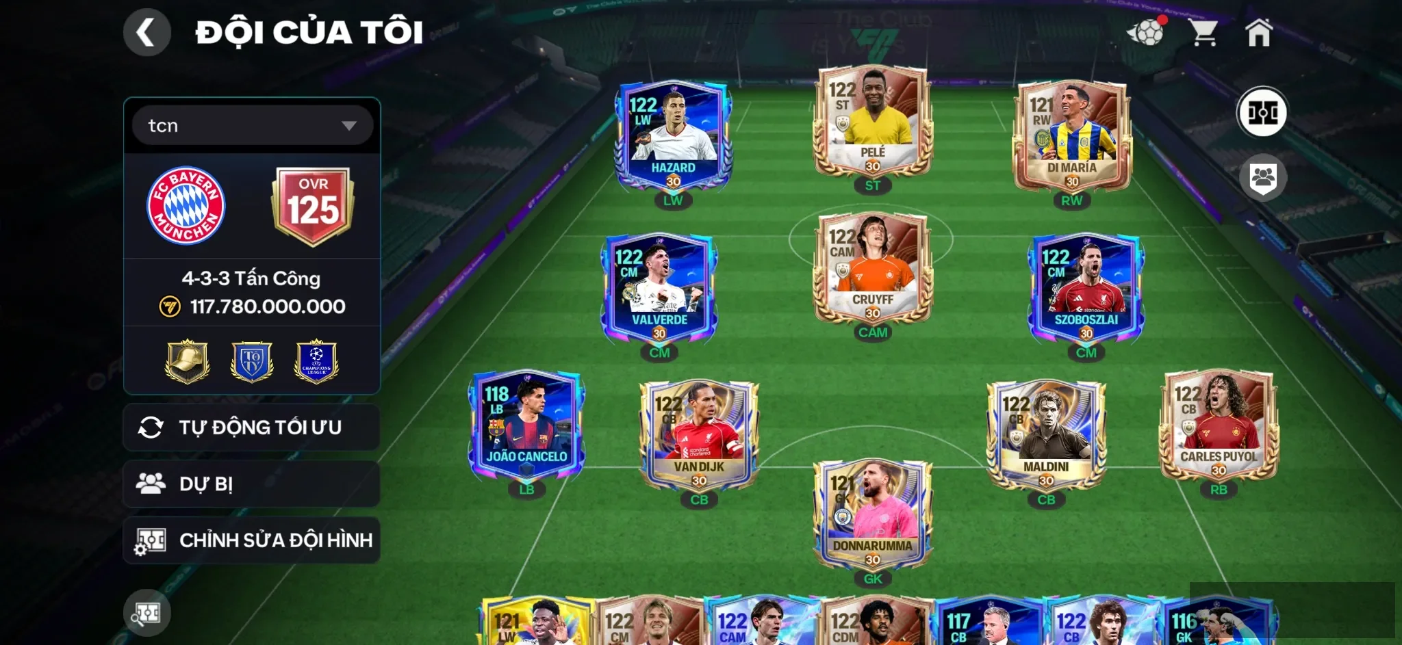 Siêu Phẩm OVR 125,..Full 117 Dư nhiều siu phẩm cho ae chơi,..Max điểm huy hiệu ,..Rank siêu cao.