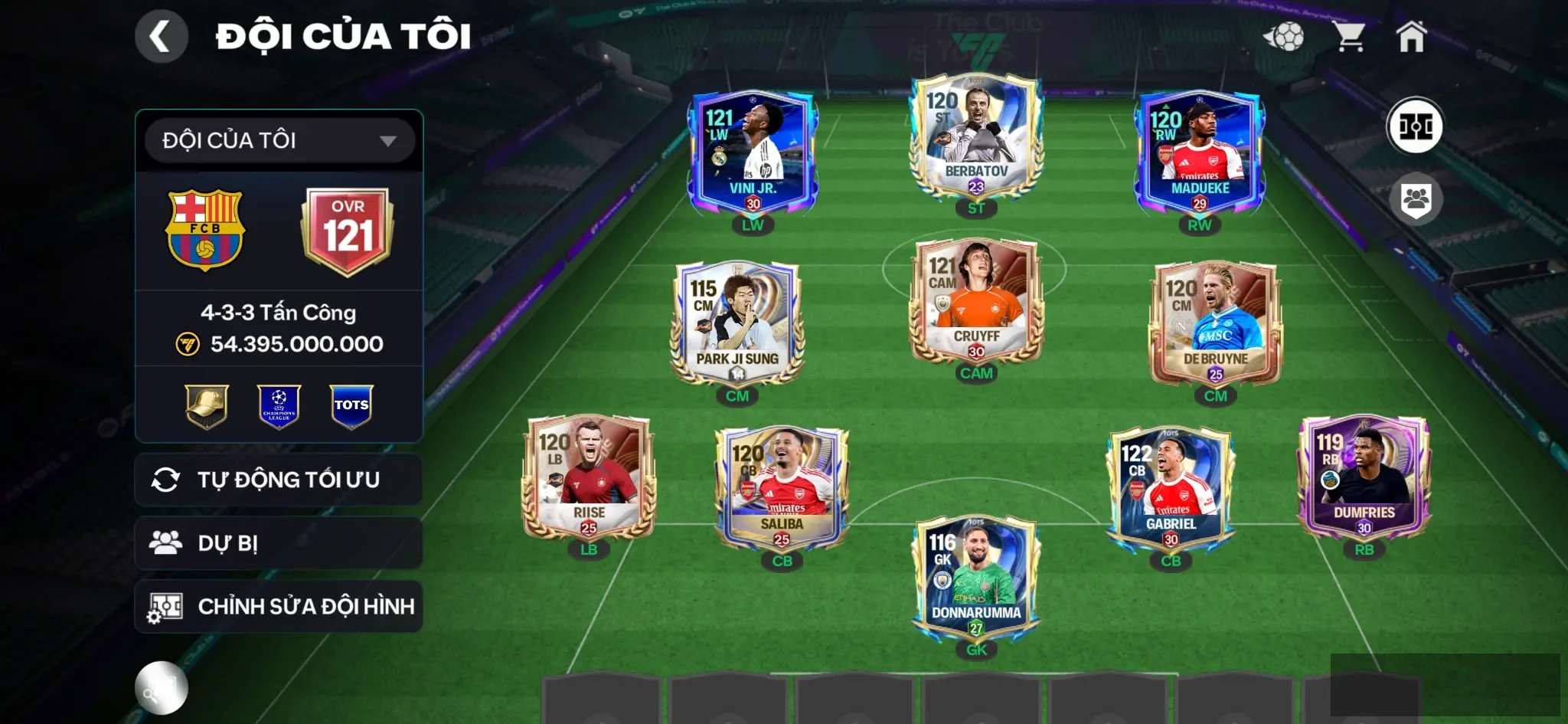 Ovr 121 4 cthu 117 1 cthu 118 Khung đẹp , nhiều cthu bán đc , gần 10k hiệp phụ ,2 rank chưa đá