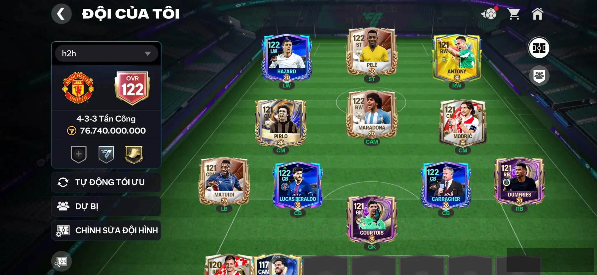 Ovr122 6 cthu 117 Đội hình đẹp , 3 rank chưa đá , xả 1b coin,2k4 hhth