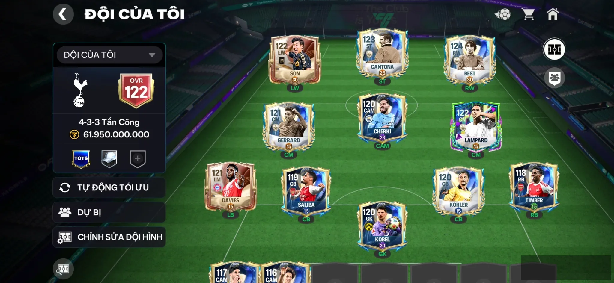 Best tots +9 cthu 117 Đội hình đẹp , dư 10k hiệp phụ ,3 rank chưa đá , còn nv20k gem,1 cthu bán đc