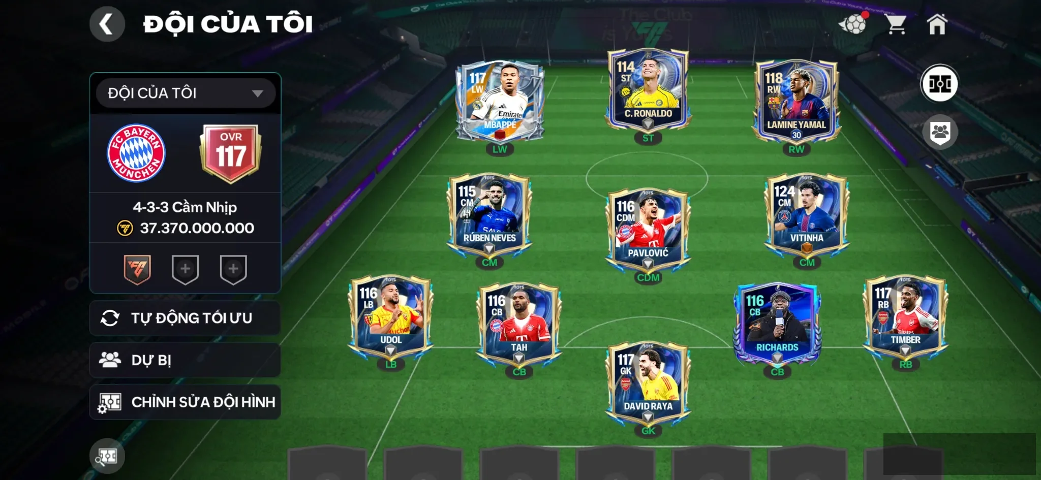 Vitinha tots ,3 rank chưa đá , dư 2k hhth, còn v20k gem