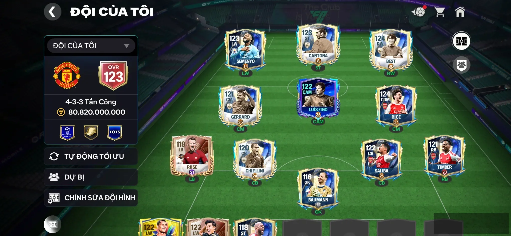 Ovr123 Best+Rice +4 cthu 118 Đội hình đẹp dự bị ngon , dư 330hhtd ,2k hhth , xả đc1b5 coin