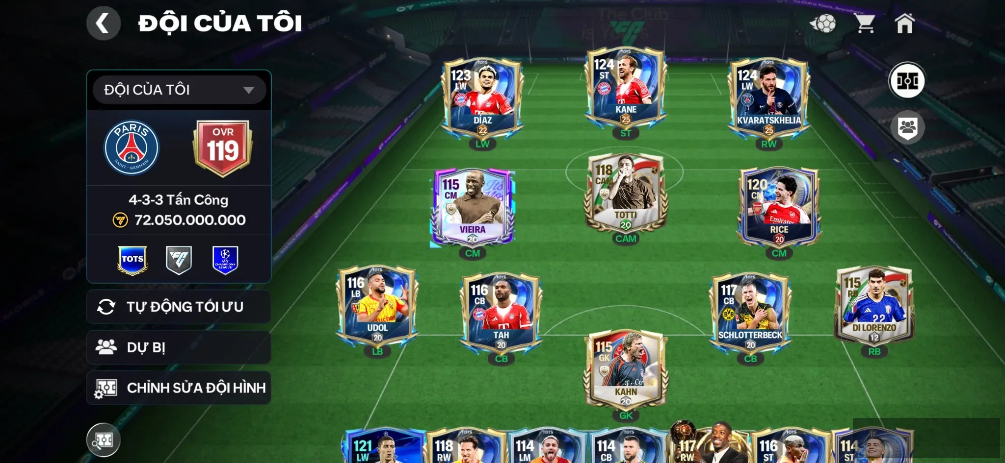 Kane+ Kvaratskhalia +2 cthu 118 Khung đẹp , 3 rank chưa đá , 19 lượt nữa nổ gói A , còn nv20k gem,5k hp