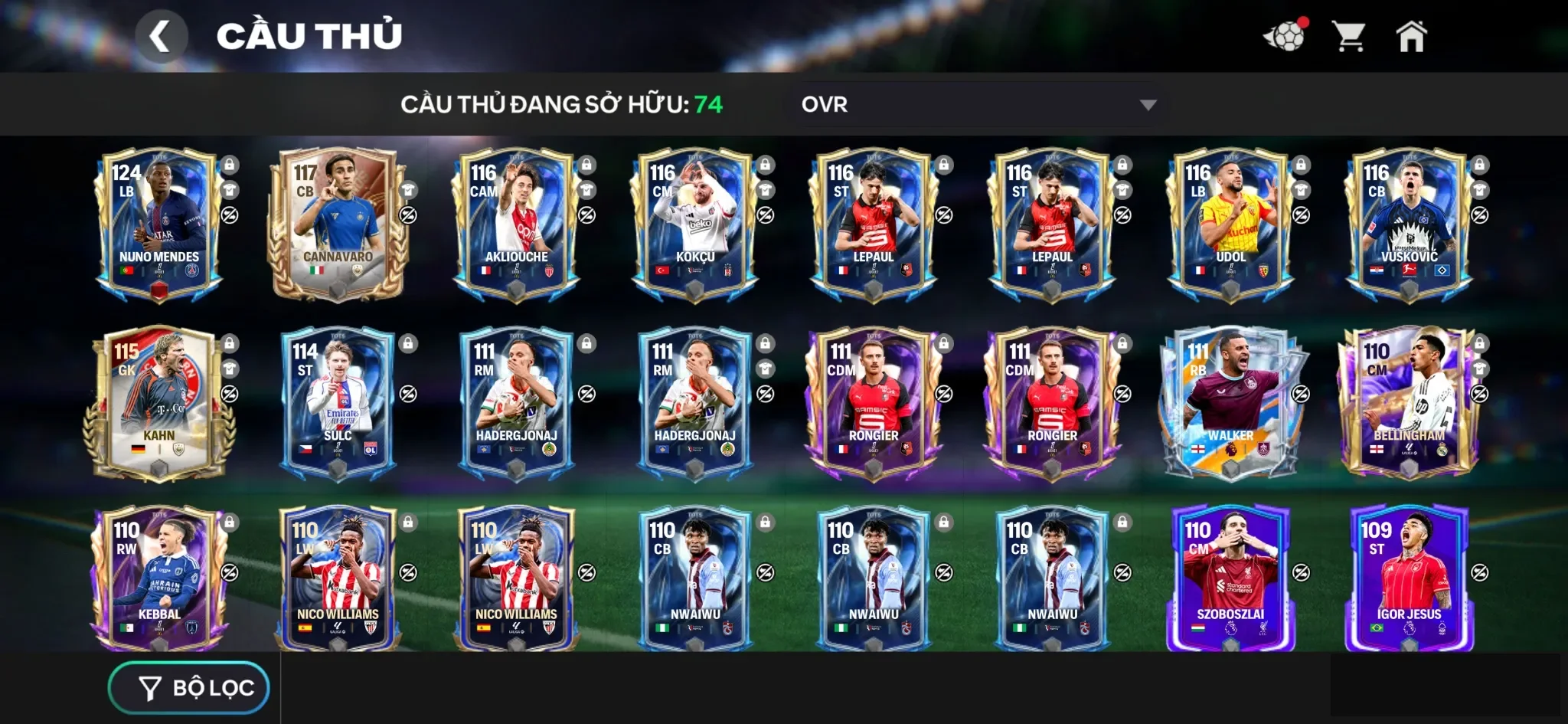 Nuno mendes tots ,3 rank chưa đá, còn nv20k gem