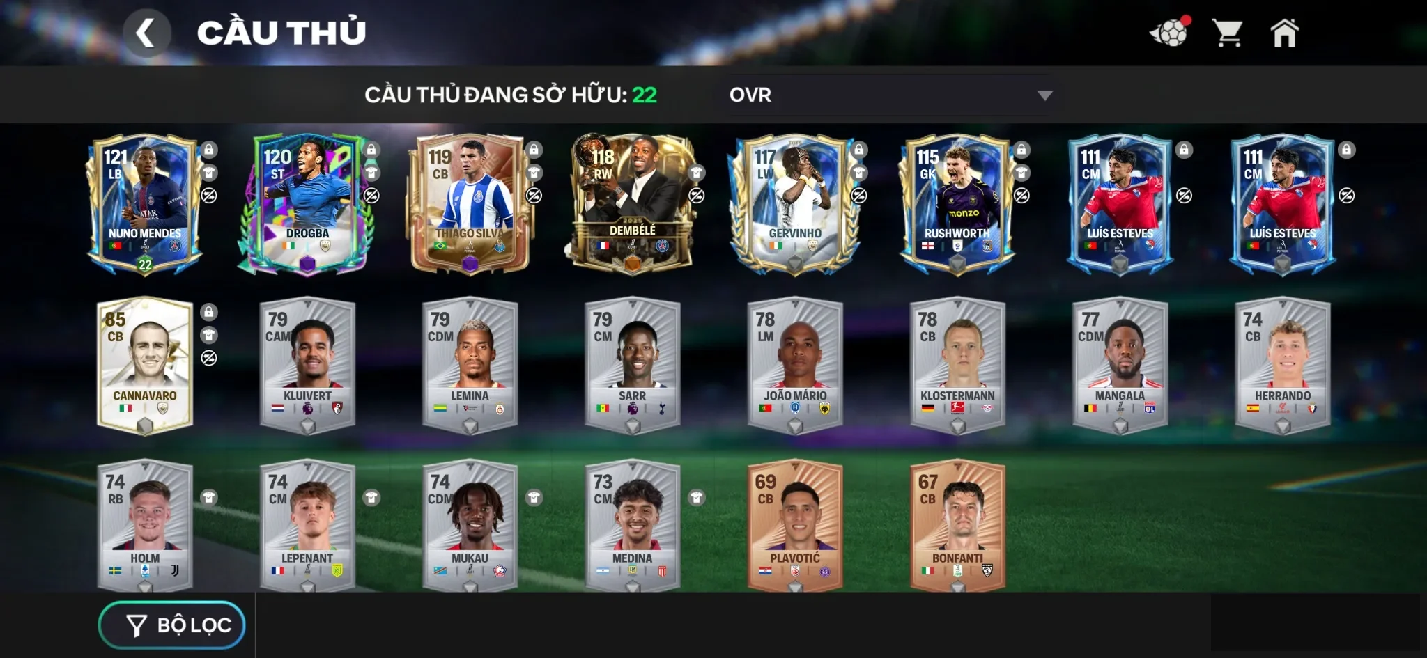 Nuno mendes ,3 rank chưa đá , còn nv20k gem