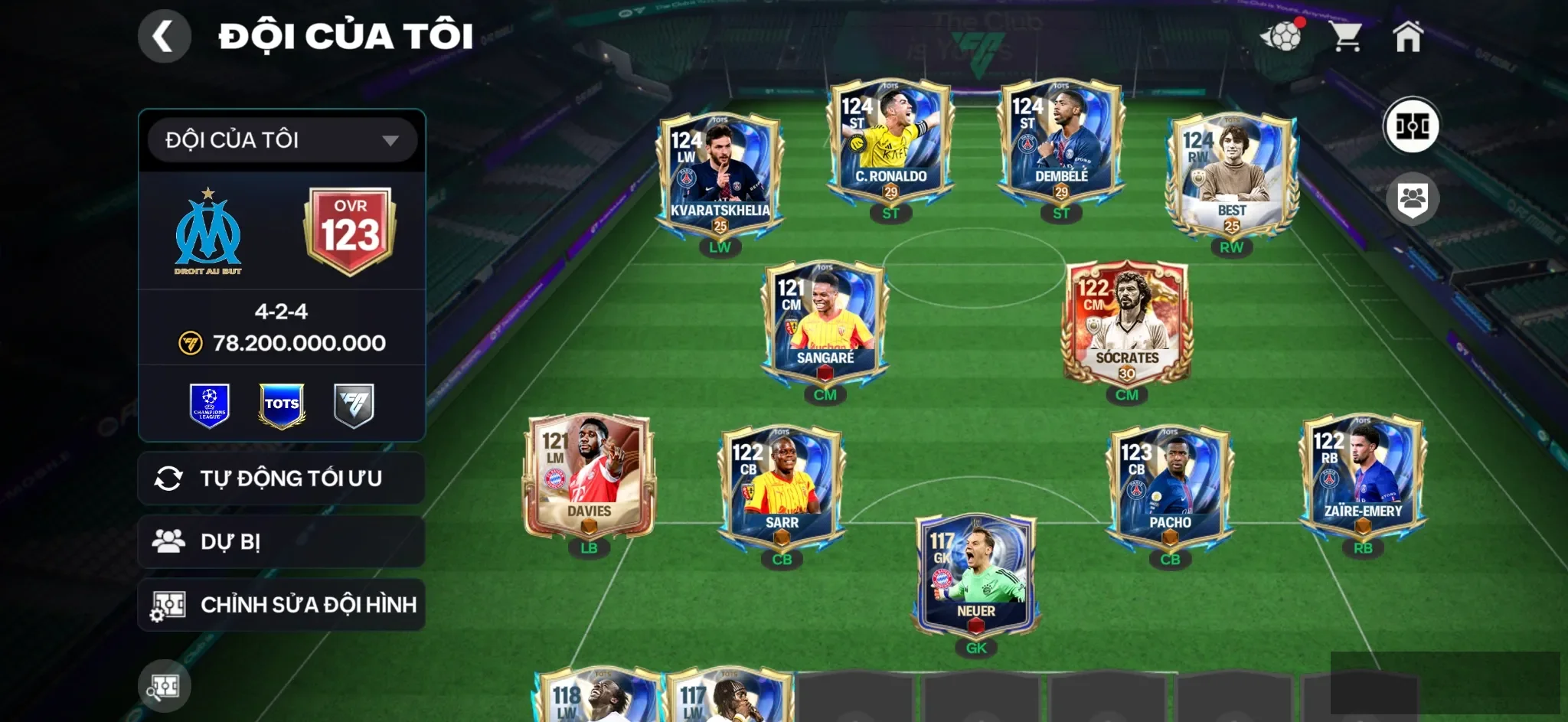 OVR 123,…Cr7 + Dem + Best , full cầu thủ ngon cho ae đá.,,,