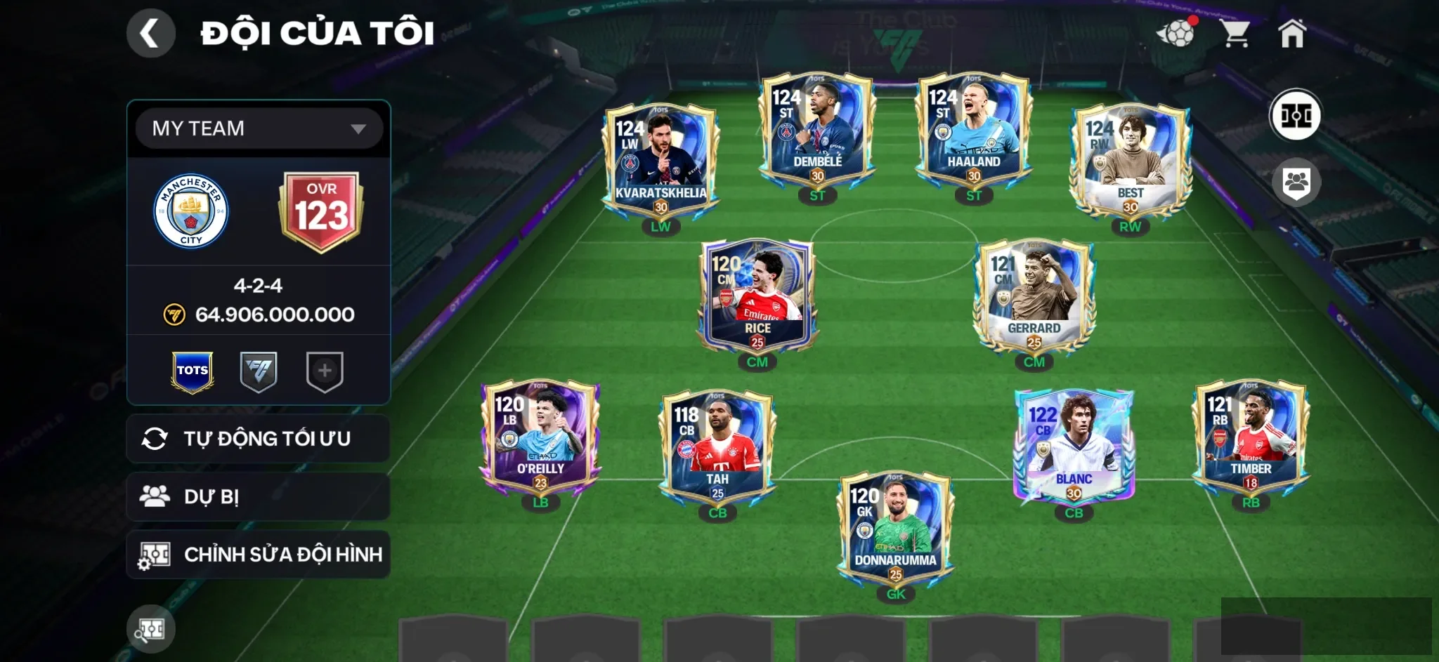 OVR 123,..Kva + Best + Dem + Haaland + full dàn cầu thủ ngon cho ae chơi….