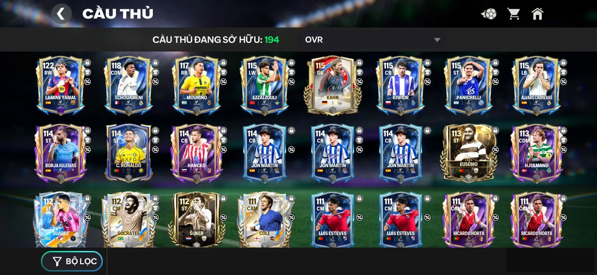 Yamal +Tchouameni ,3 rank chưa đá ,6k hiệp phụ , còn nv20k gem