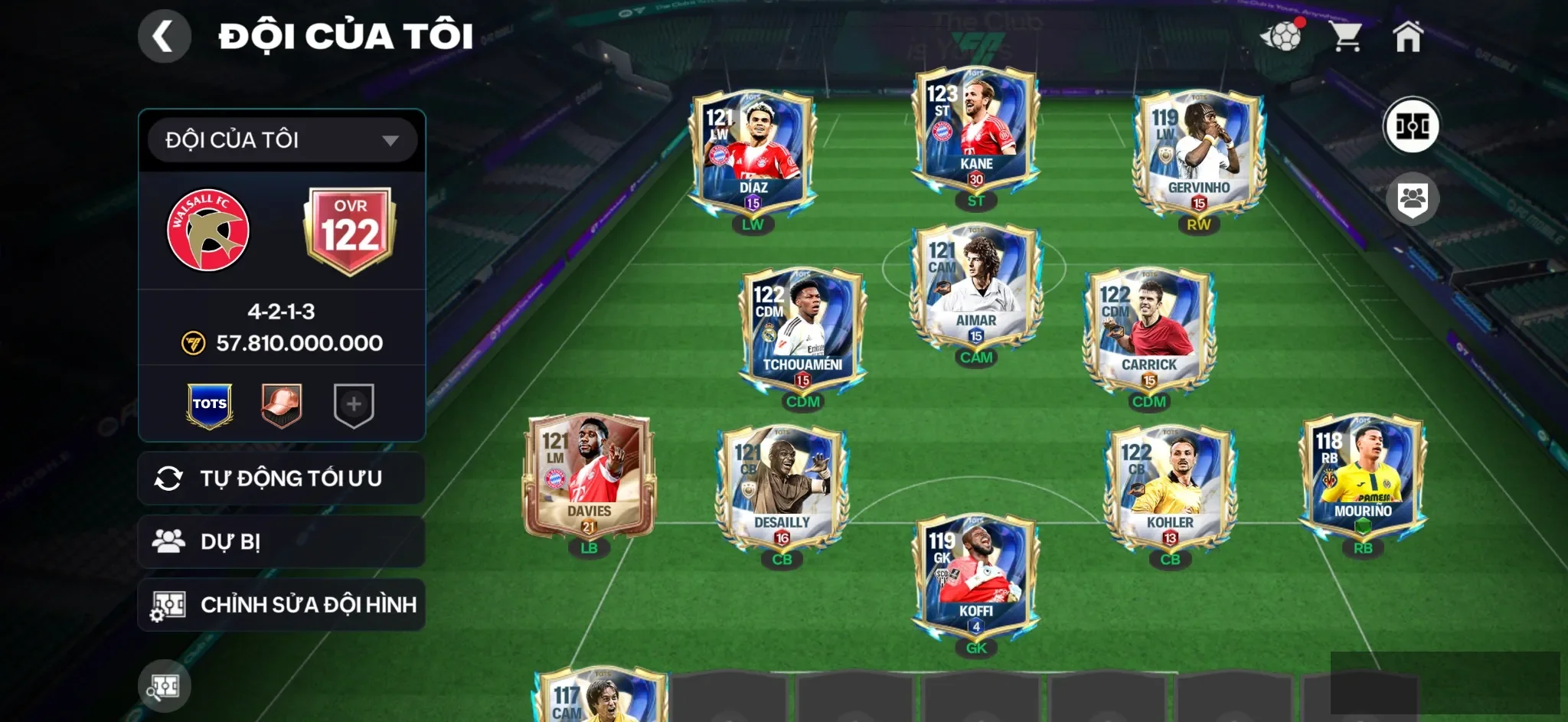 OVR 122,…kane + Diaz + Aimar + Gervi + rank cao cho ae chơi