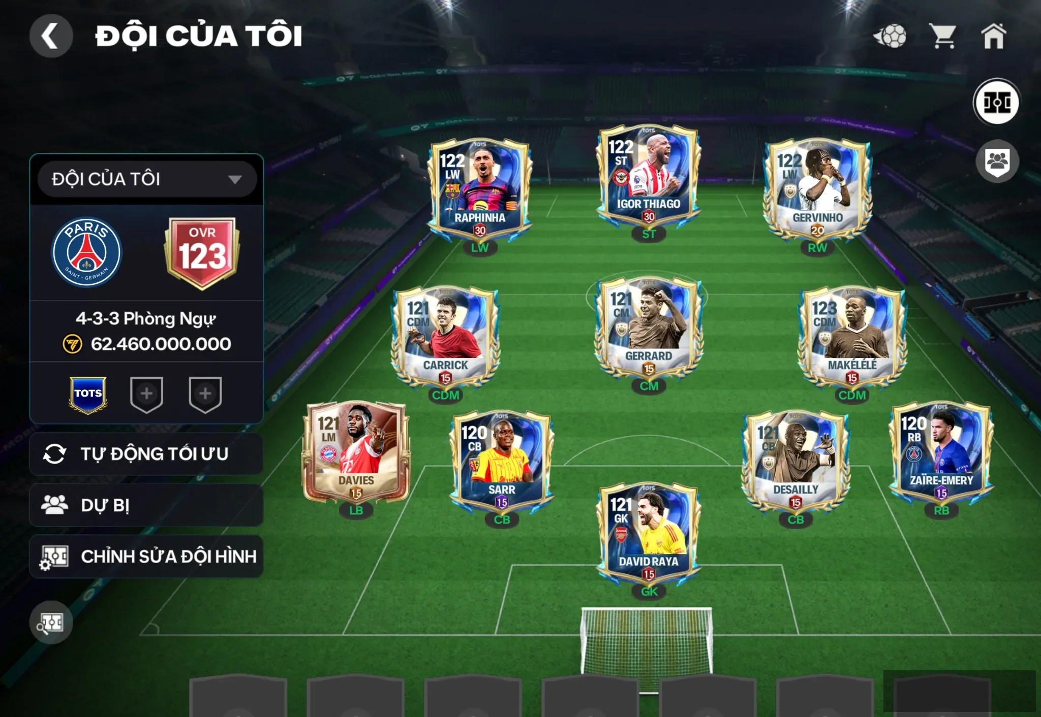 OVR 123,..Grread + Makelele + Thiago nhiều cầu thủ ngon,..Rank cao.