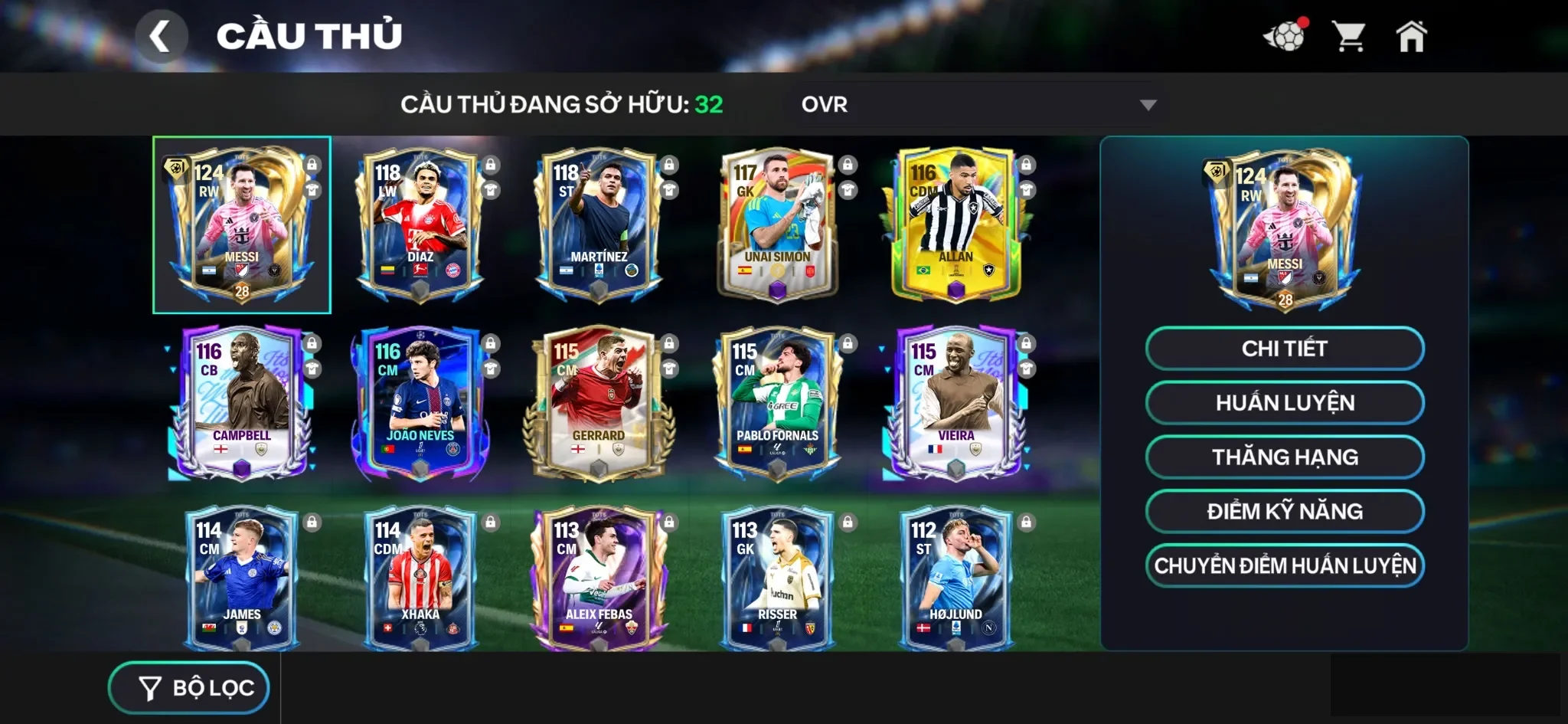 Messi utot ,3 rank chưa đá , còn nv20k gem